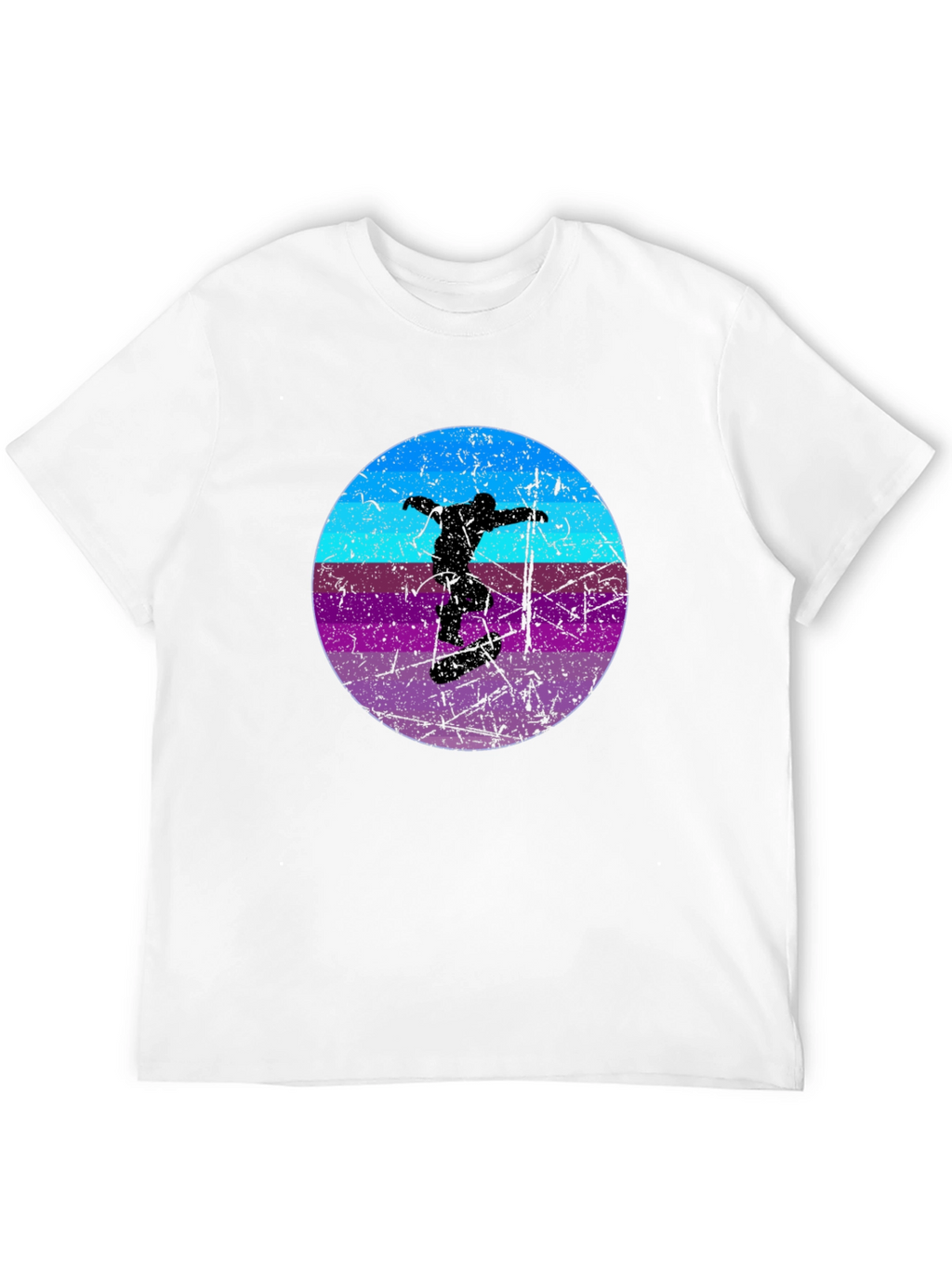 Retro Skateboarder Graphic Tee - Cool Black T-Shirt
