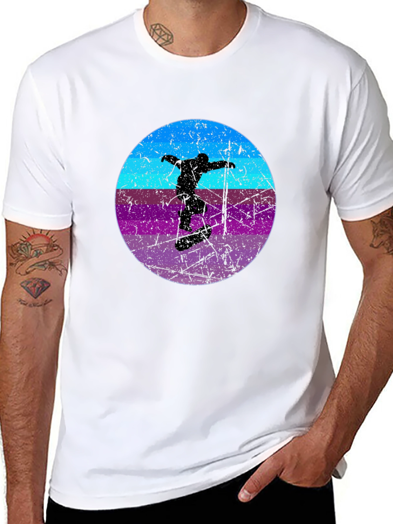 Retro Skateboarder Graphic Tee - Cool Black T-Shirt