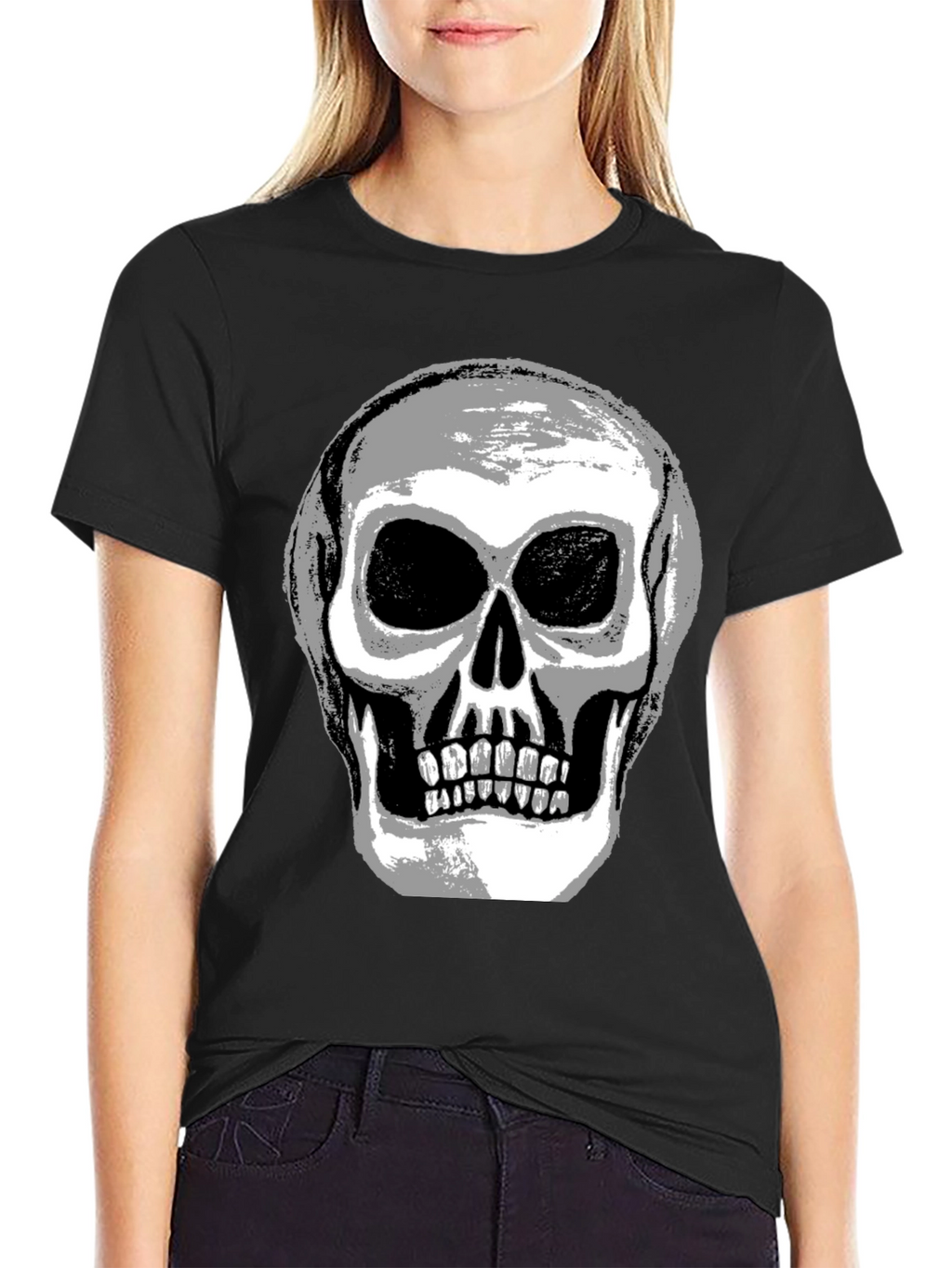 Skull Graphic Tee - Mens Black Cotton T-Shirt