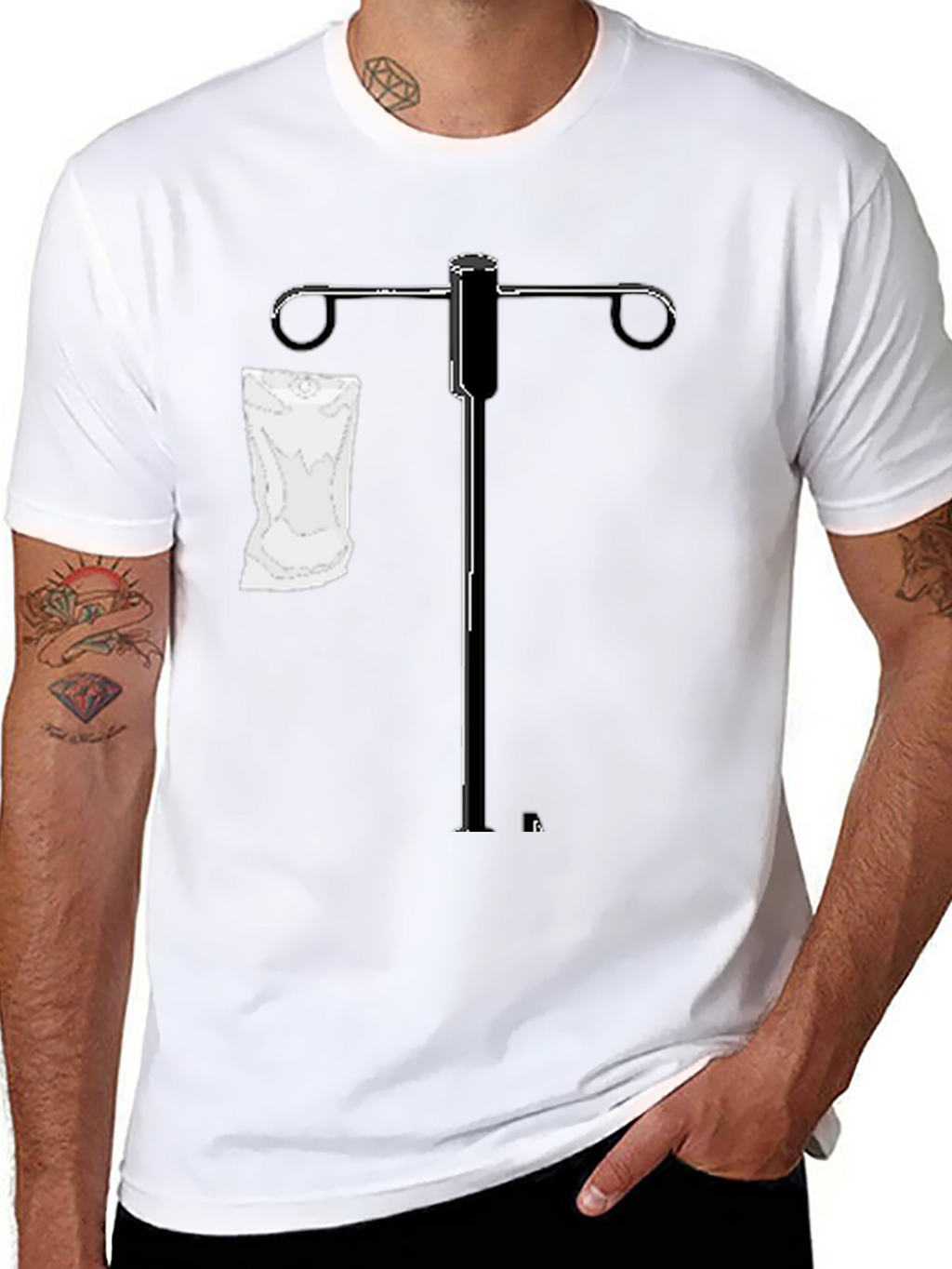 Funny Medical IV Pole T-Shirt