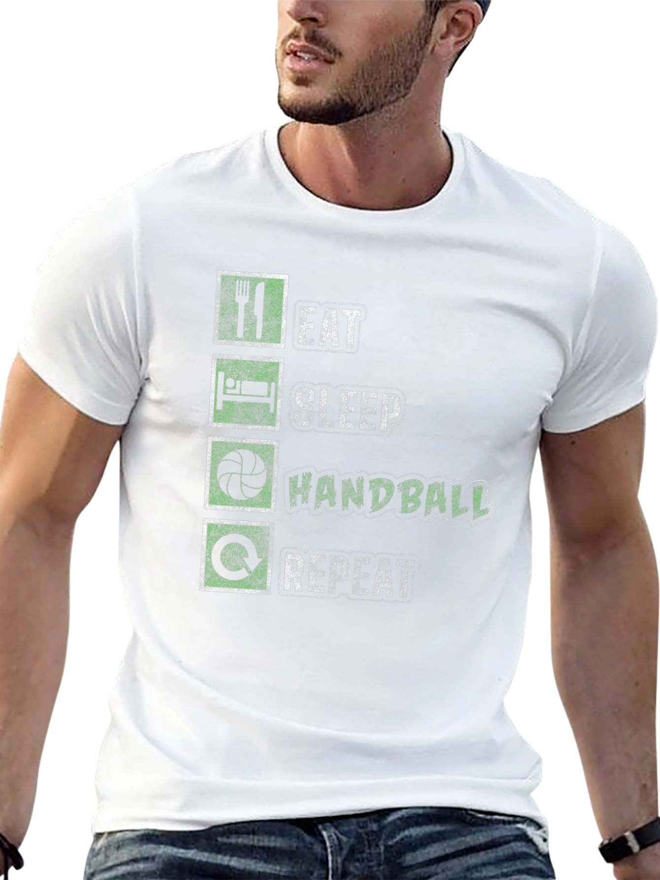 Eat Sleep Handball Repeat Graphic Tee
