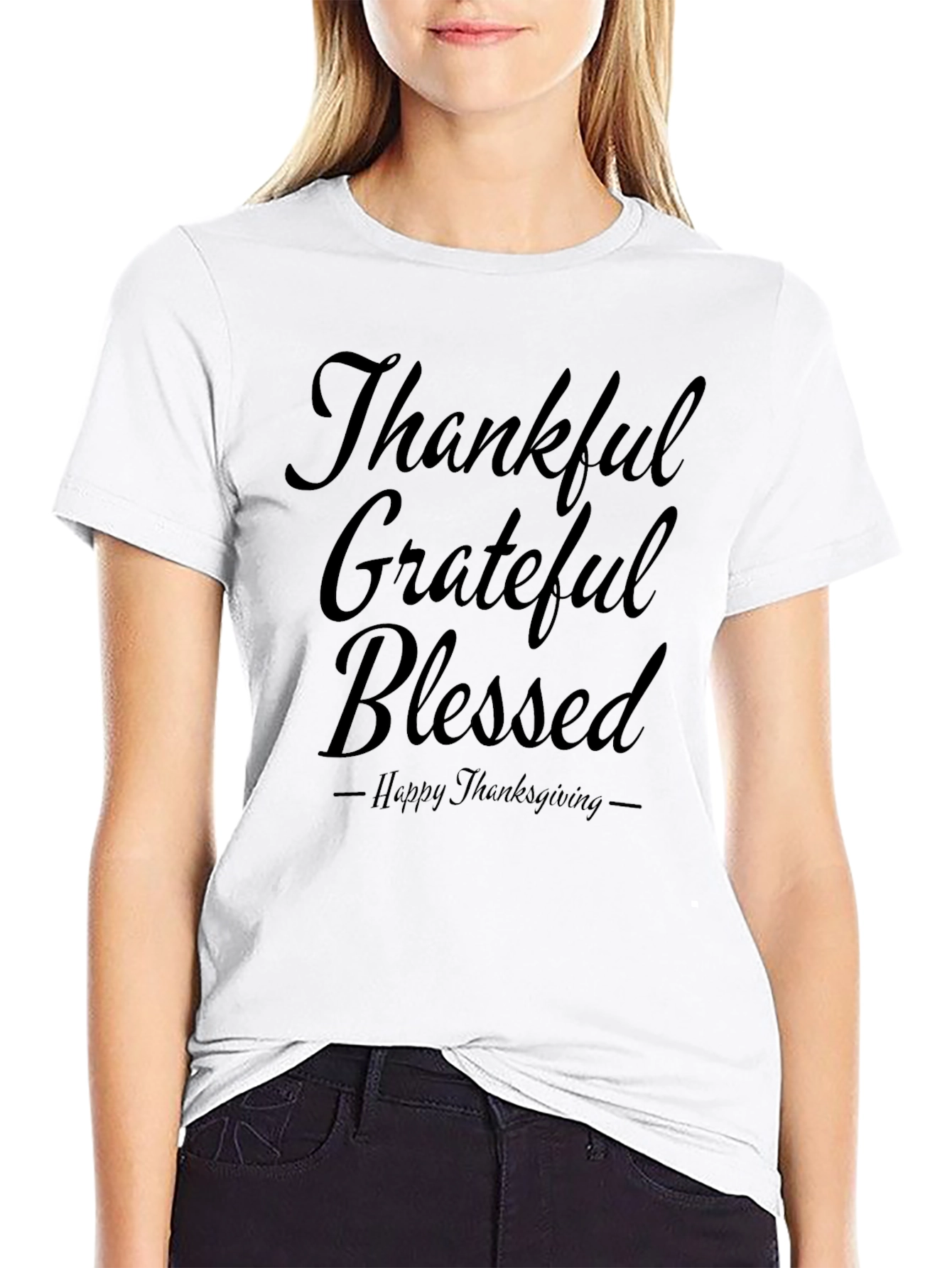 Thankful Grateful Blessed Thanksgiving T-Shirt