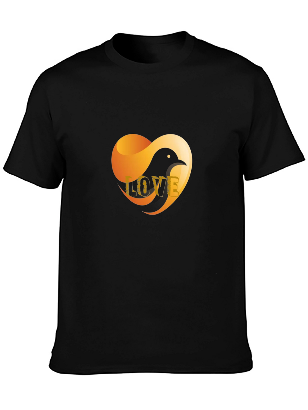 Love Bird Graphic T-Shirt - Stylish Black Tee