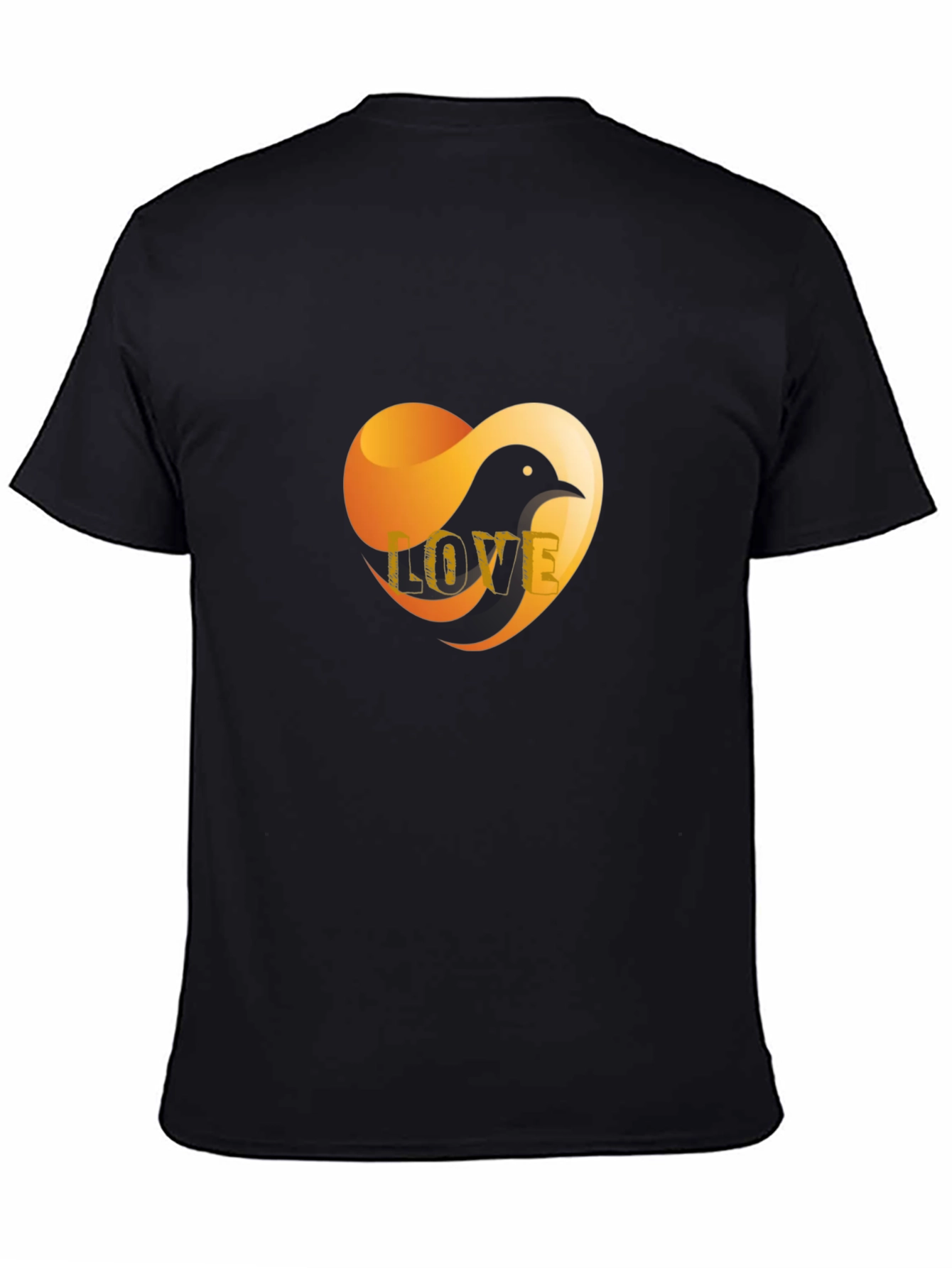 Love Bird Graphic T-Shirt - Stylish Black Tee
