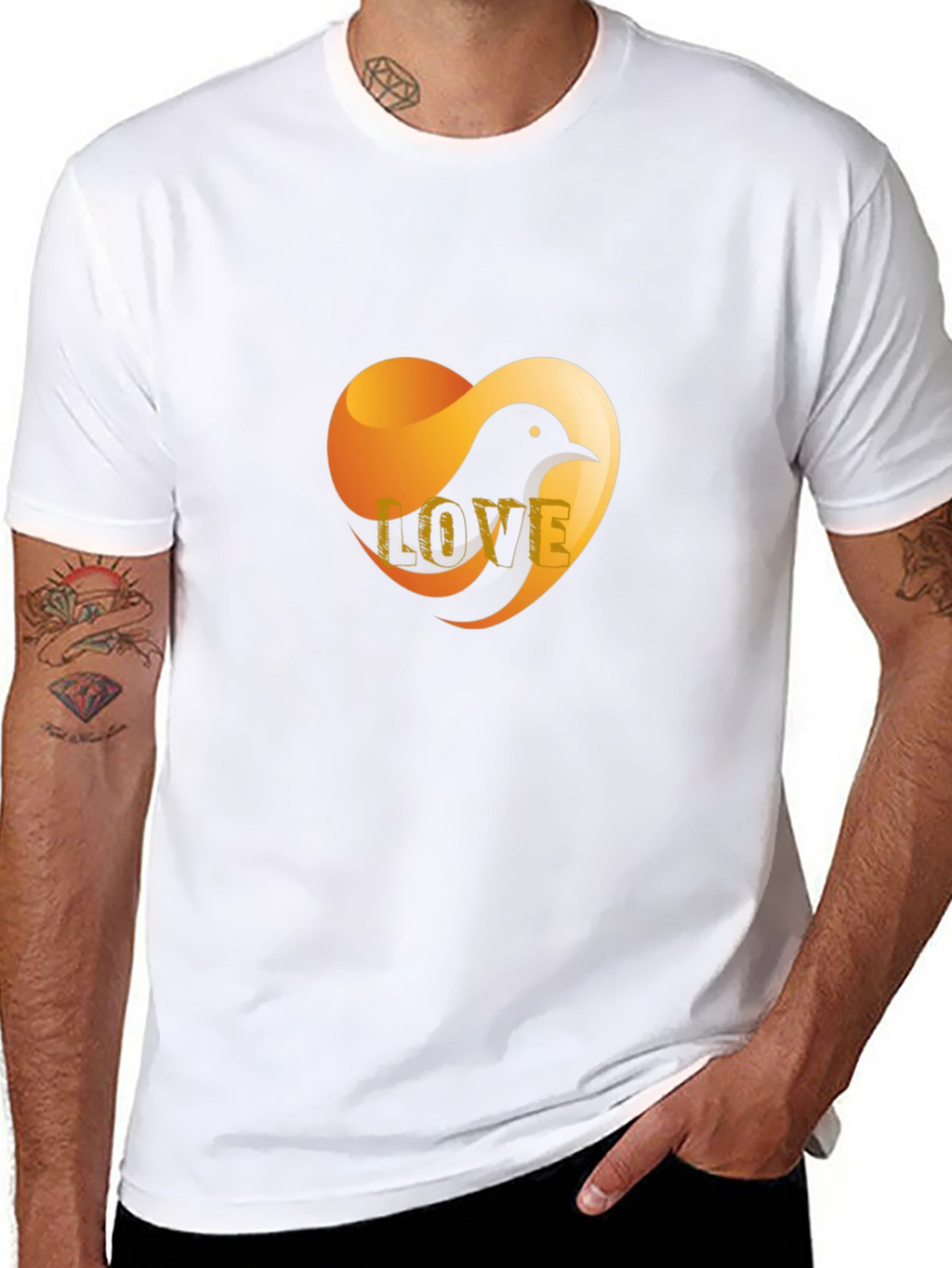 Love Bird Graphic T-Shirt - Stylish Black Tee
