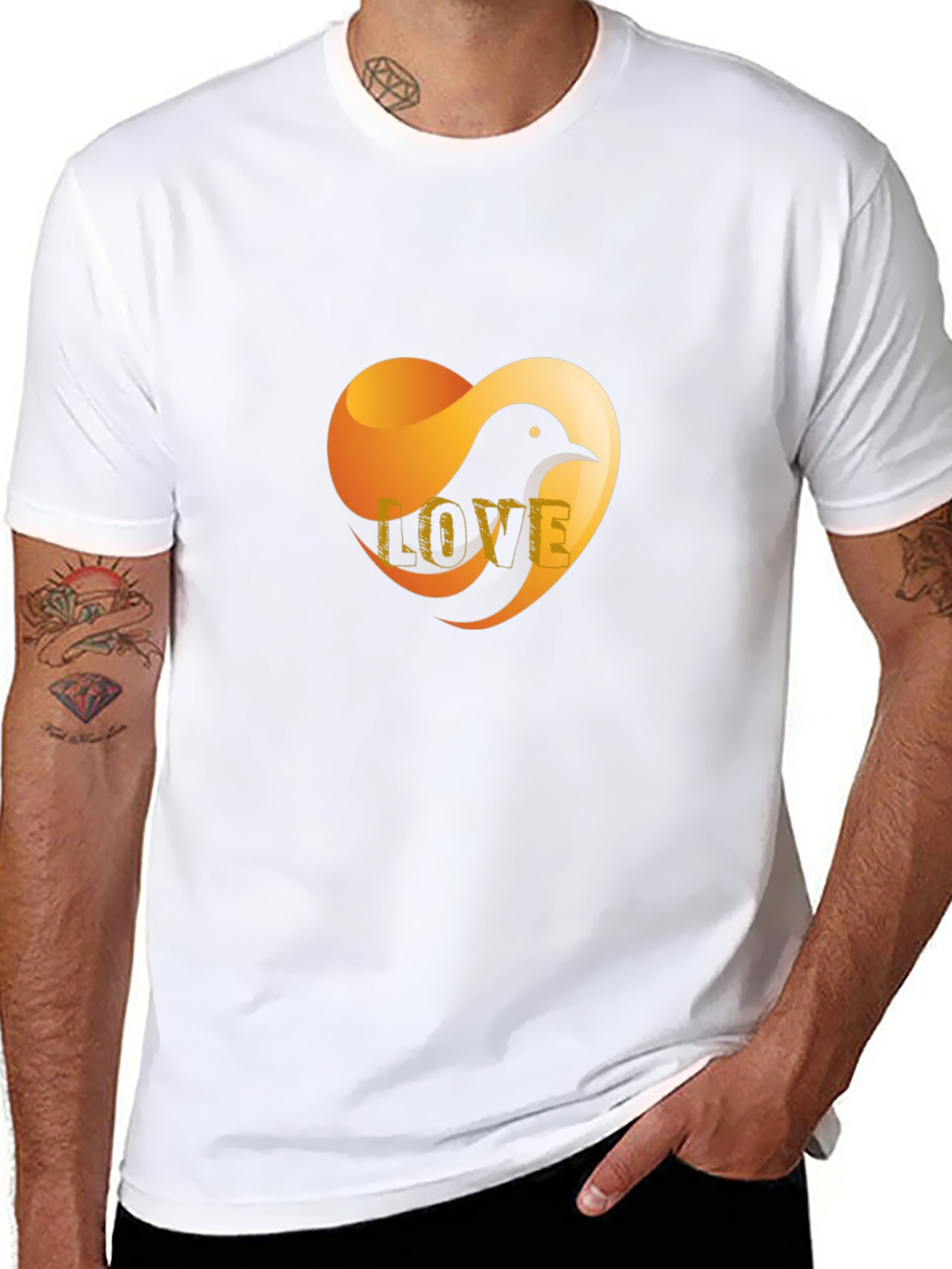 Love Bird Graphic T-Shirt - Stylish Black Tee