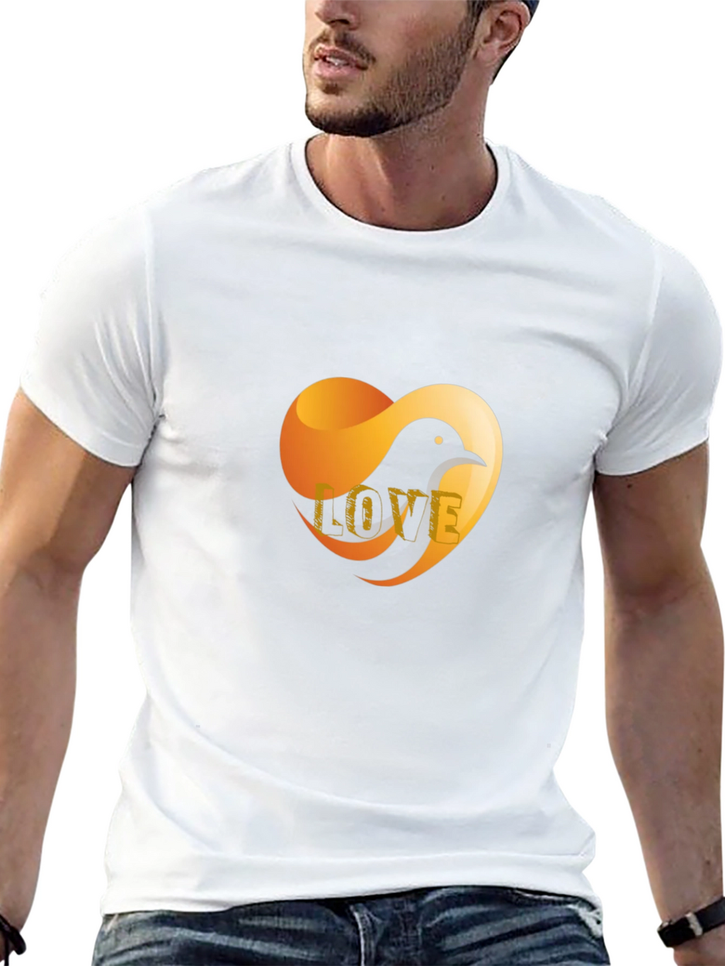 Love Bird Graphic T-Shirt - Stylish Black Tee