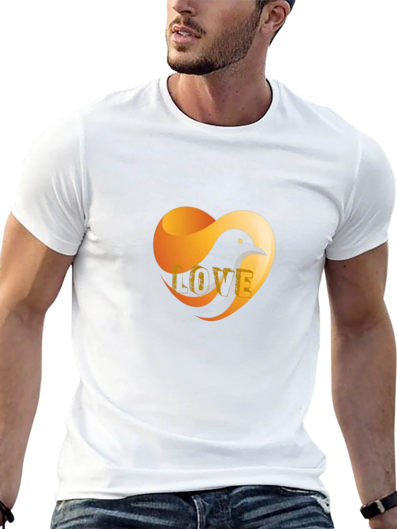 Love Bird Graphic T-Shirt - Stylish Black Tee