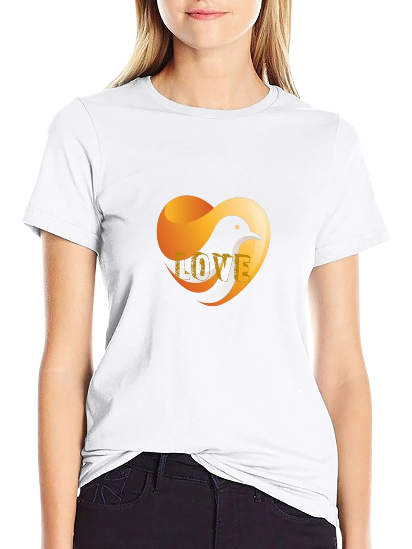 Love Bird Graphic T-Shirt - Stylish Black Tee