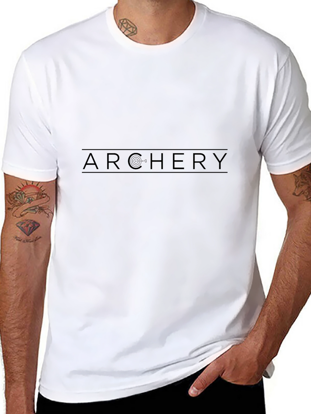 Archery Graphic Tee - Black Sporty Casual Style