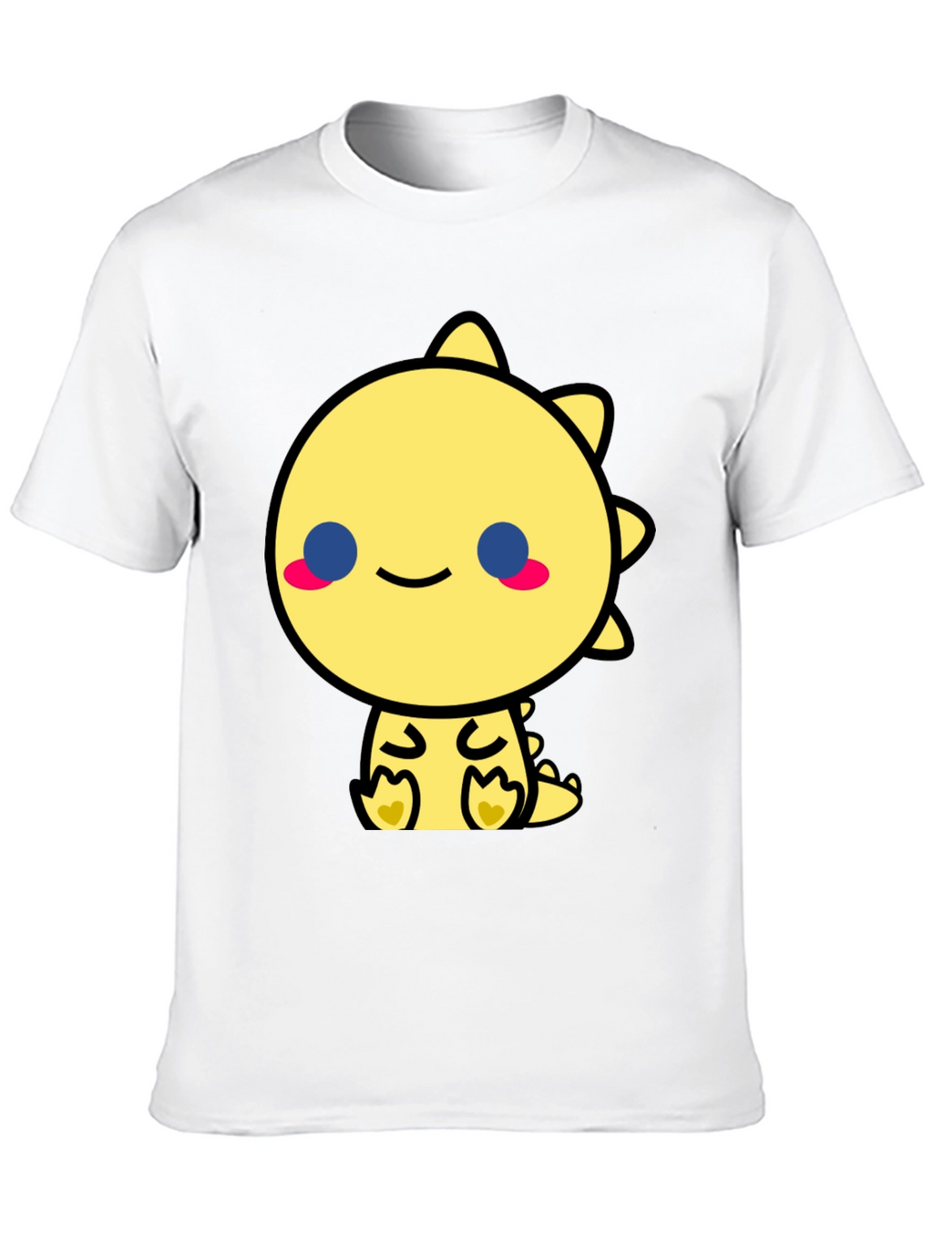 Cute Kawaii Dinosaur Graphic Tee - Black