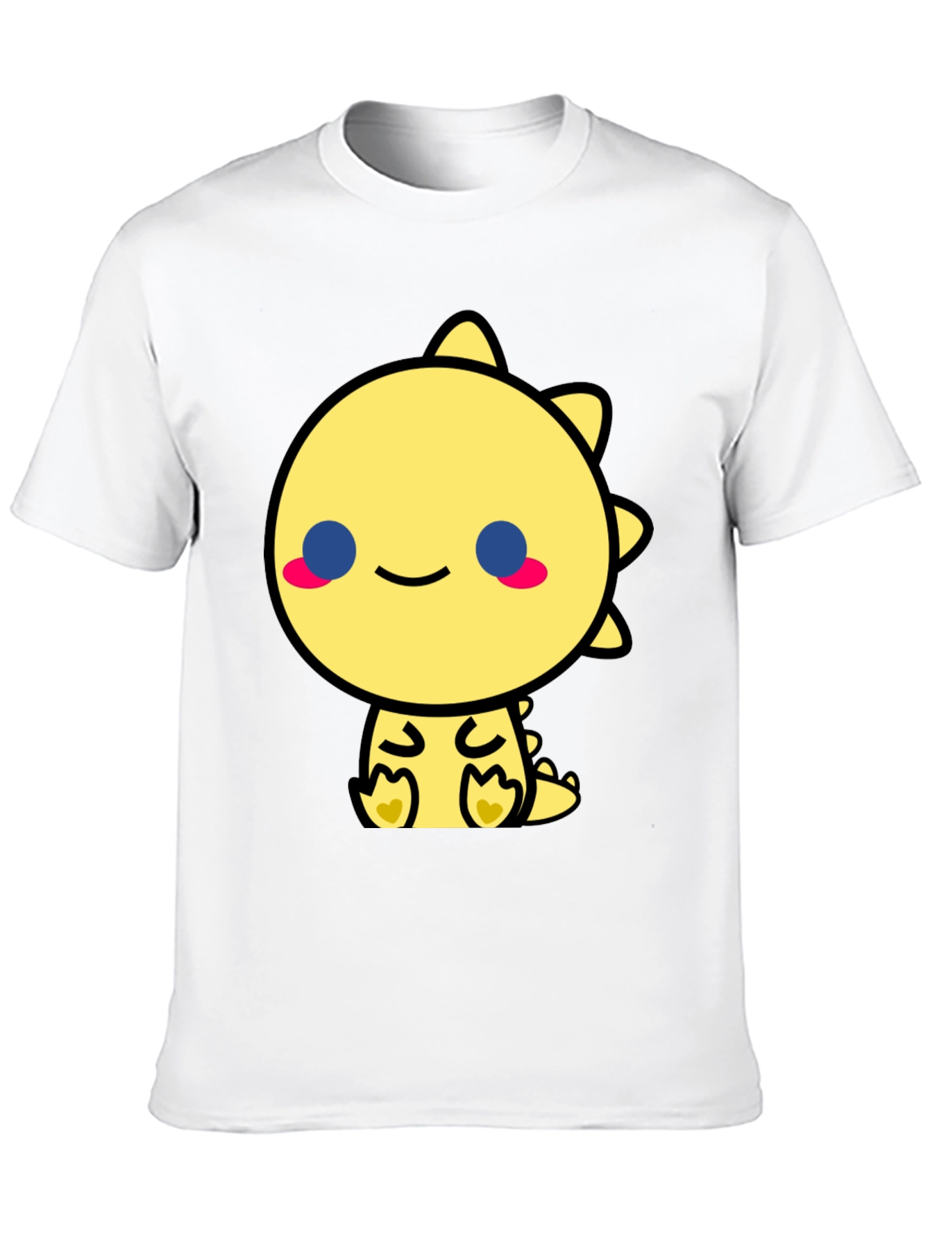 Cute Kawaii Dinosaur Graphic Tee - Black