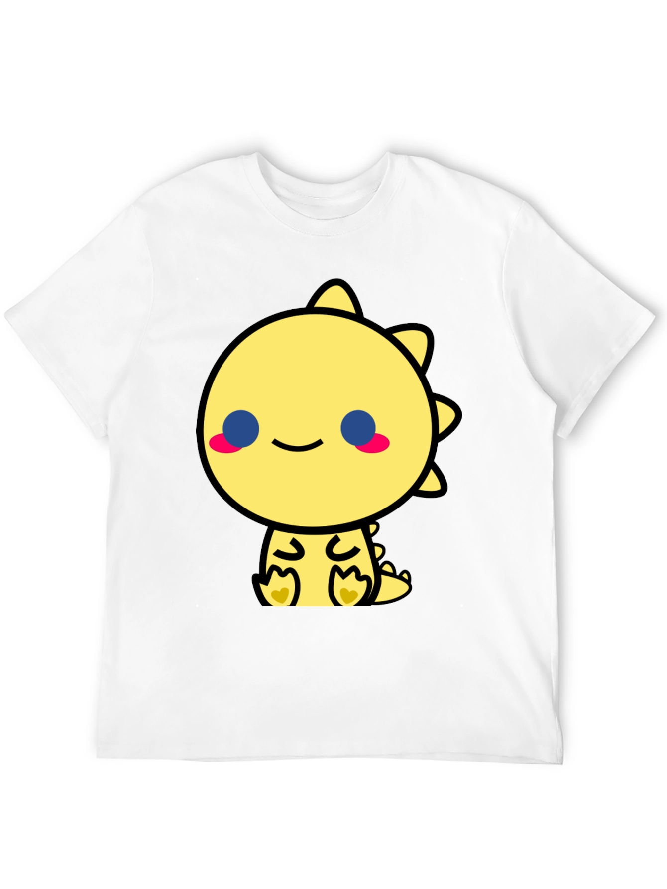 Cute Kawaii Dinosaur Graphic Tee - Black