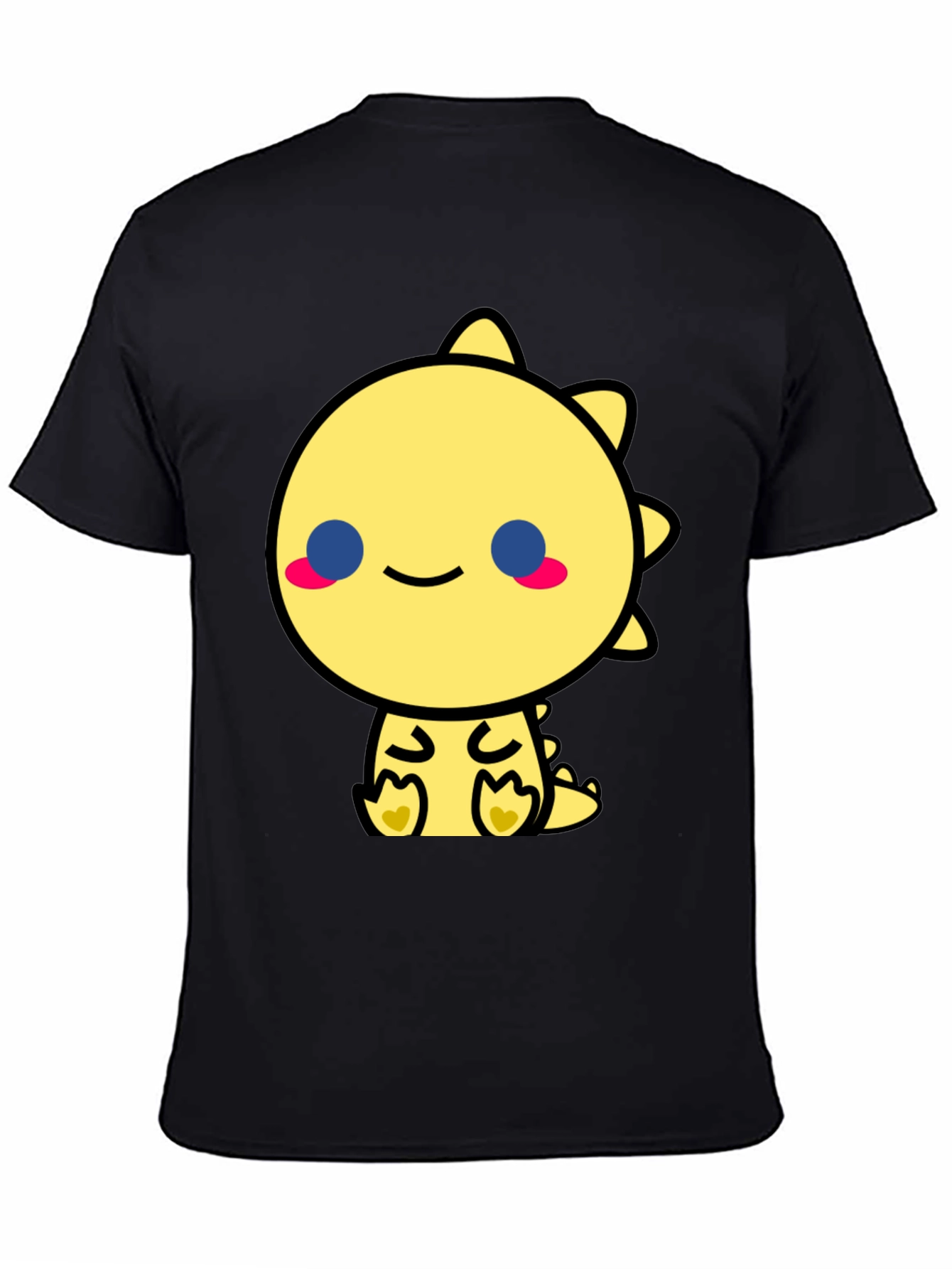 Cute Kawaii Dinosaur Graphic Tee - Black