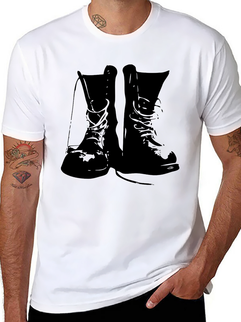 Combat Boots Graphic Tee - Black T-Shirt