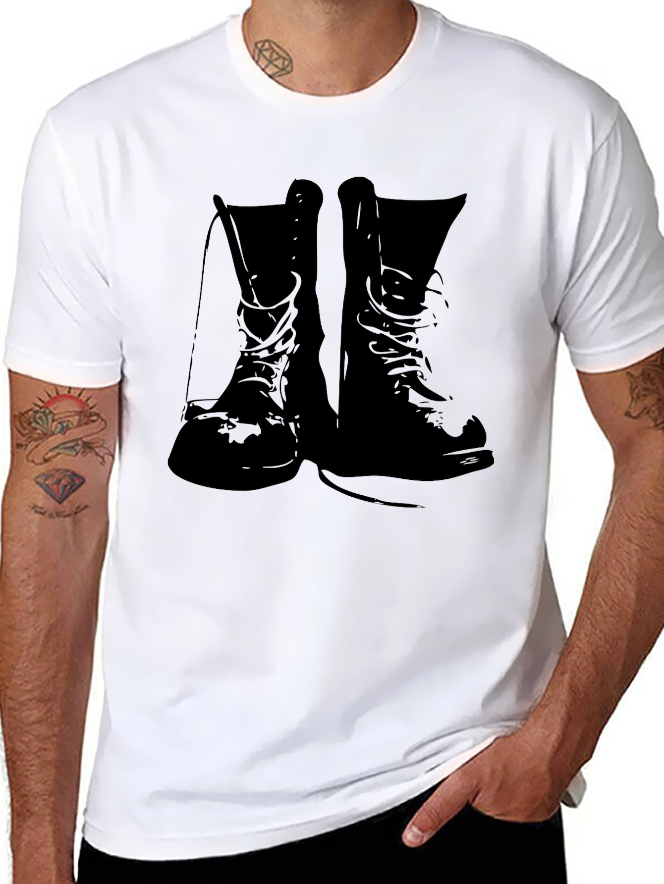 Combat Boots Graphic Tee - Black T-Shirt