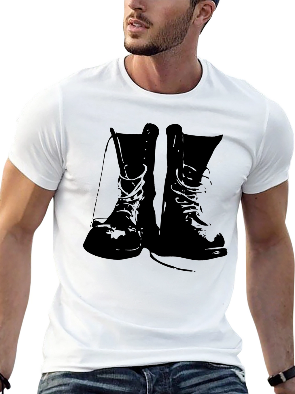 Combat Boots Graphic Tee - Black T-Shirt