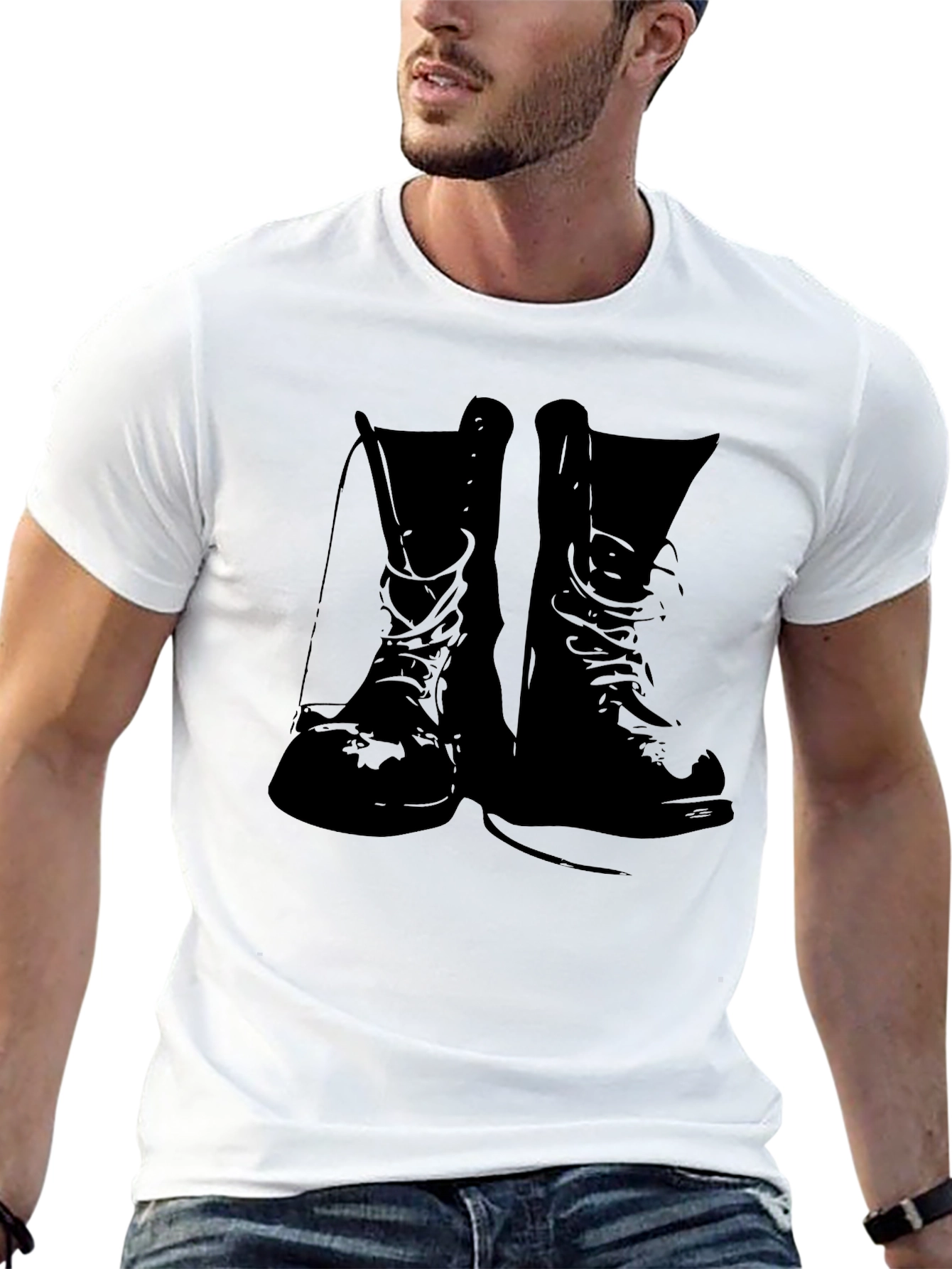 Combat Boots Graphic Tee - Black T-Shirt