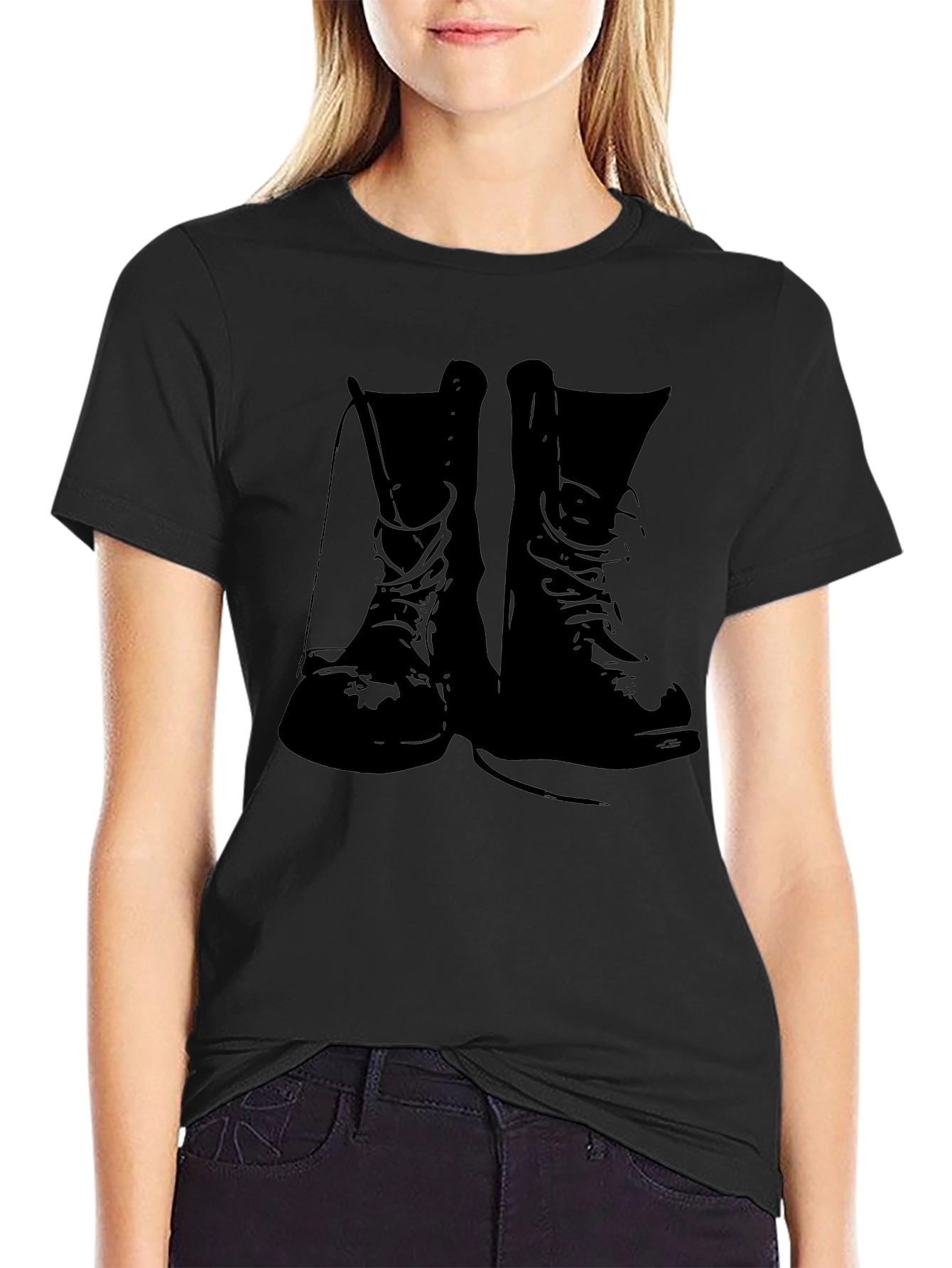 Combat Boots Graphic Tee - Black T-Shirt