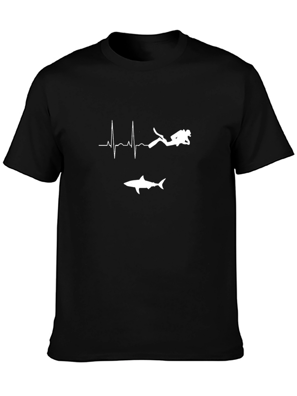 Diver Heartbeat Shark Graphic T-Shirt
