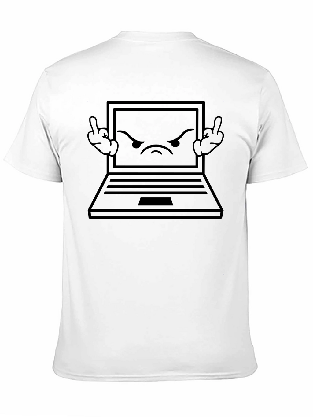 Angry Laptop Graphic Tee - Black