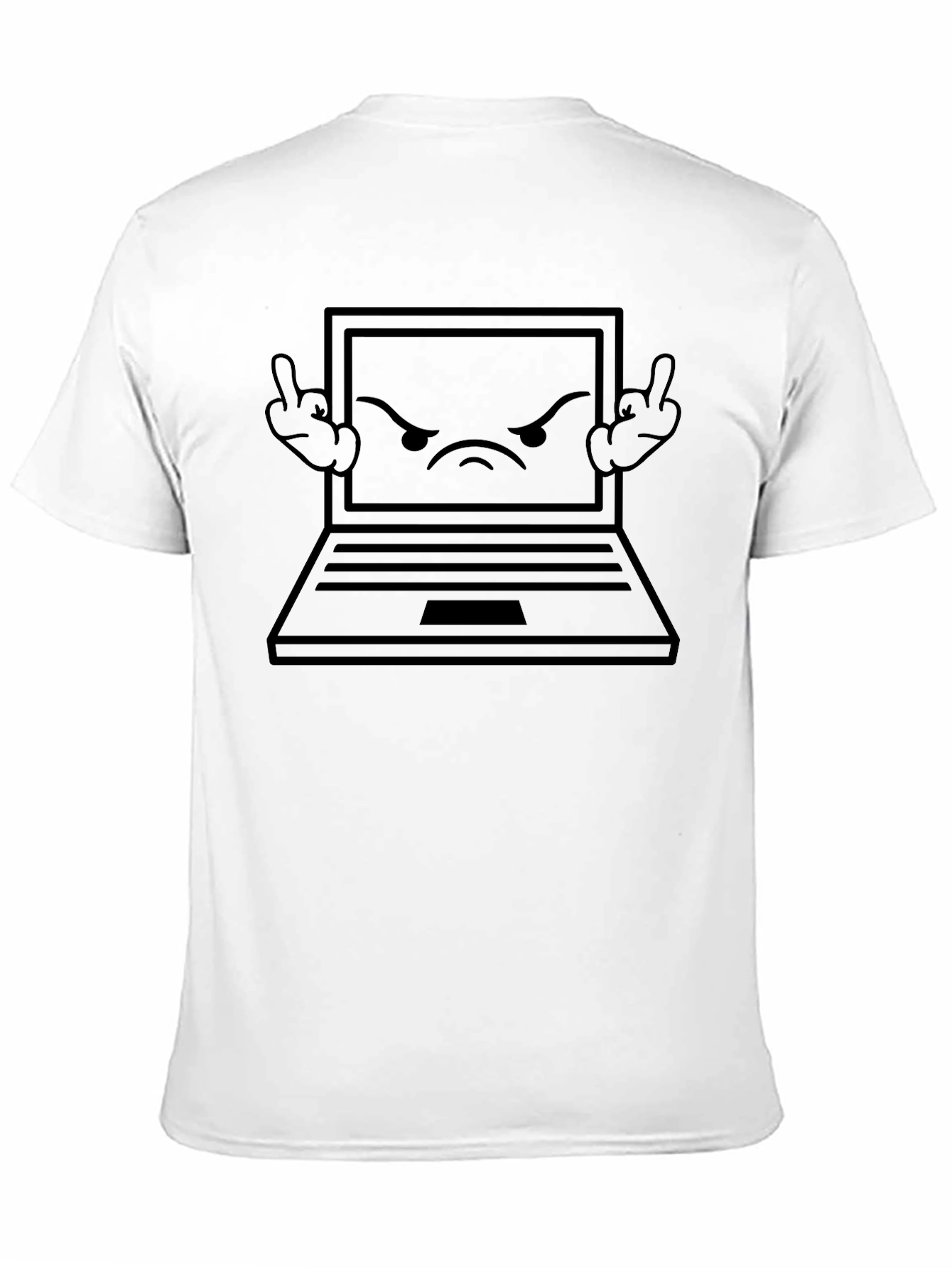 Angry Laptop Graphic Tee - Black