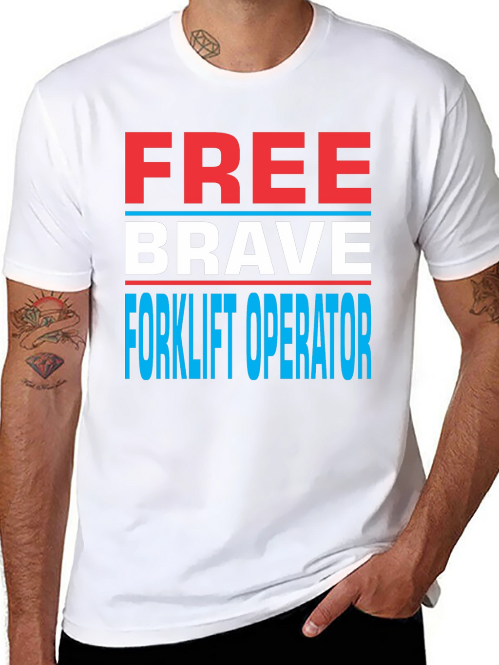Free Brave Forklift Operator Graphic Tee