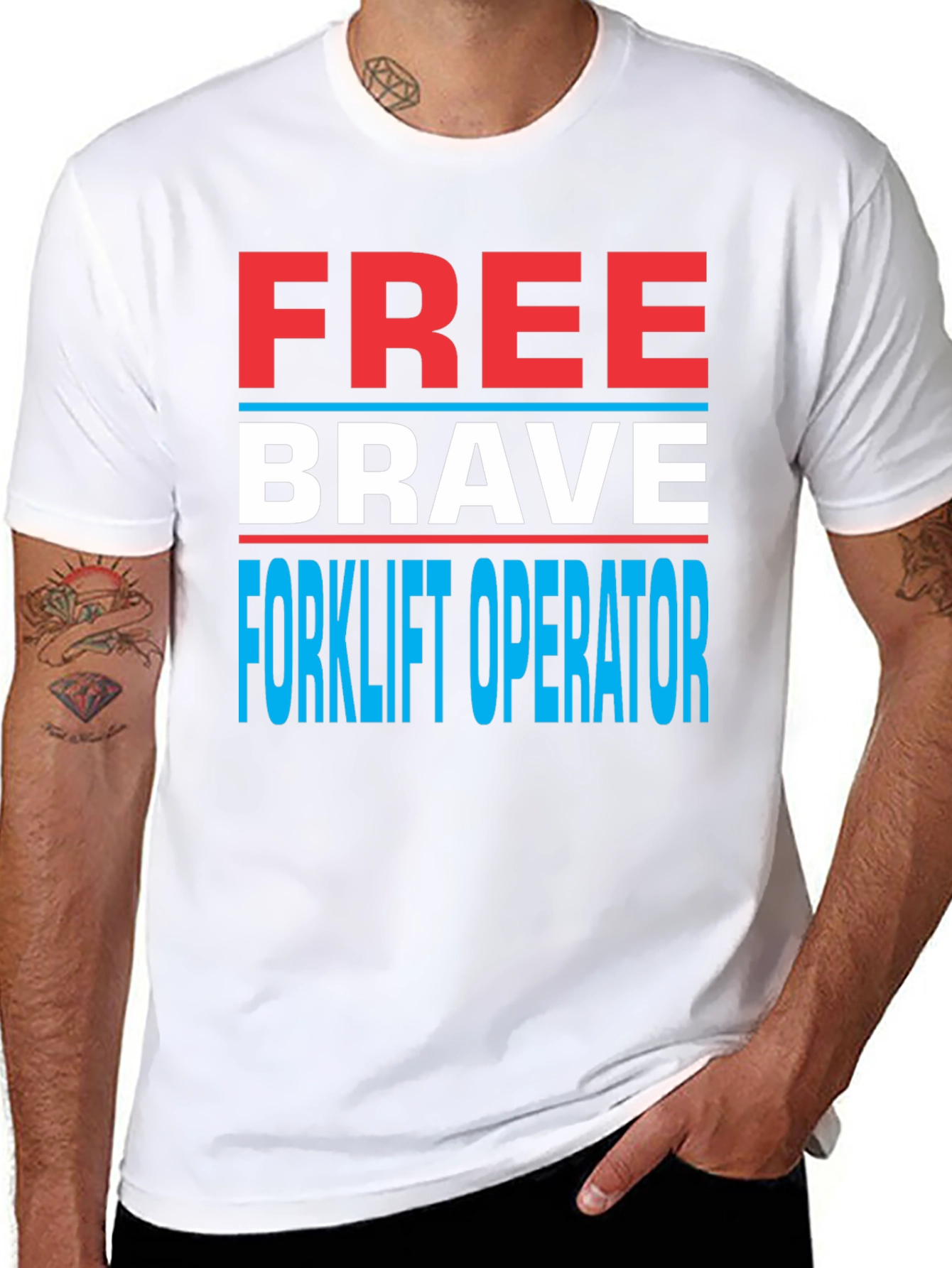 Free Brave Forklift Operator Graphic Tee