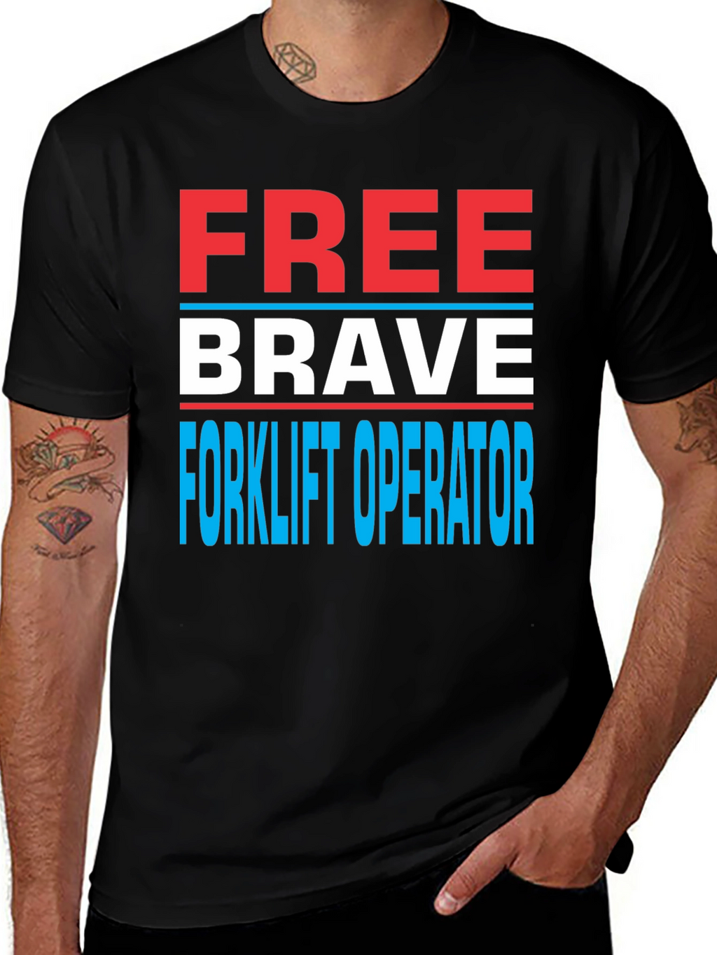 Free Brave Forklift Operator Graphic Tee