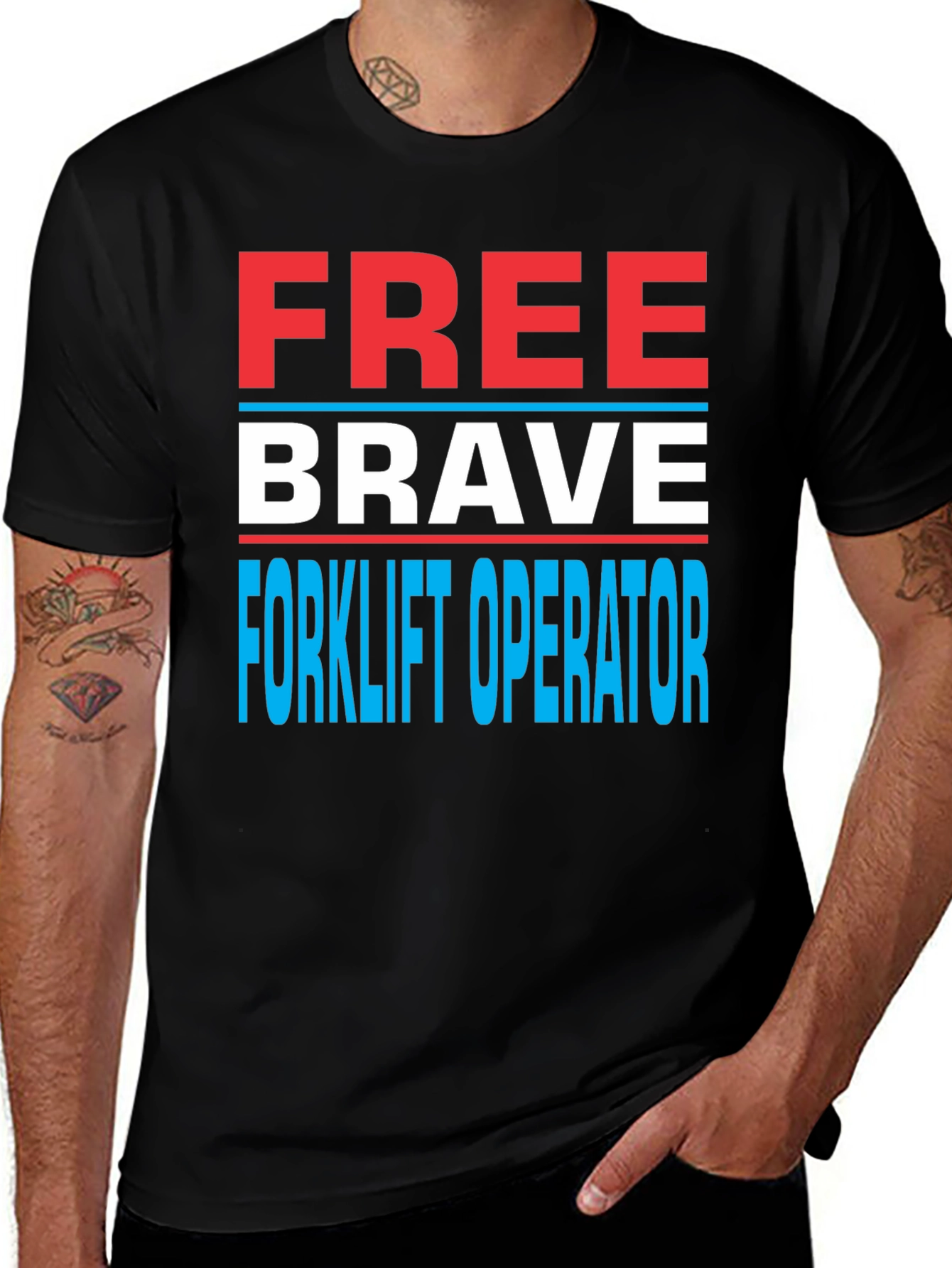 Free Brave Forklift Operator Graphic Tee