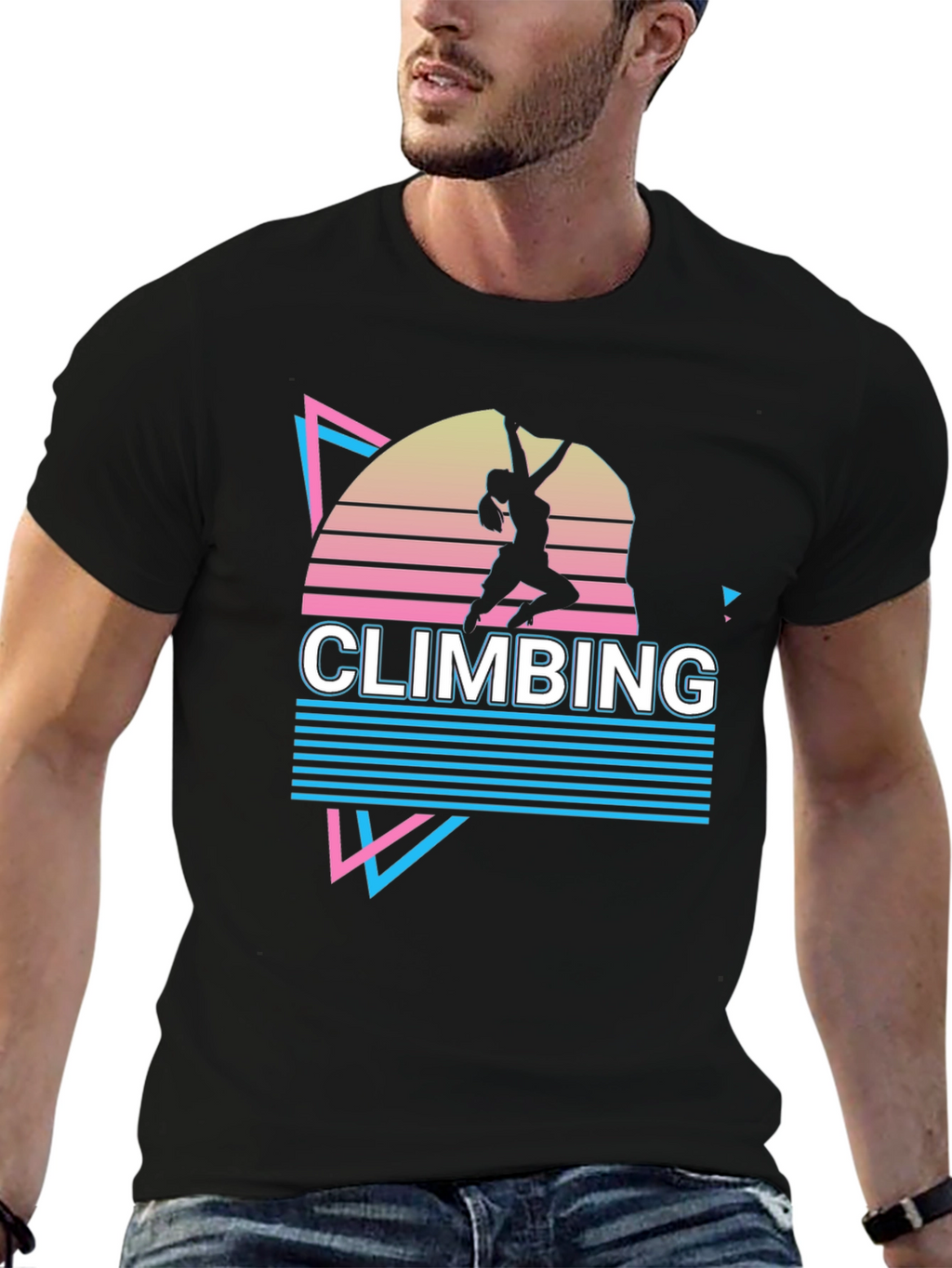 Retro Climbing T-Shirt - Black