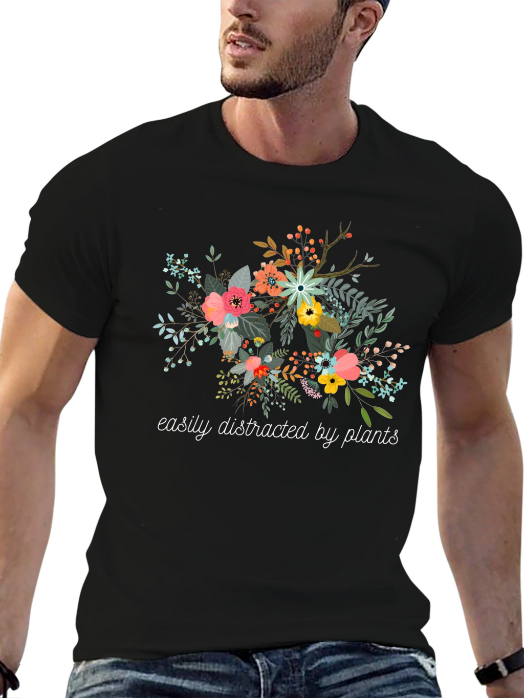 Easily Distracted by Plants Graphic T-Shirt