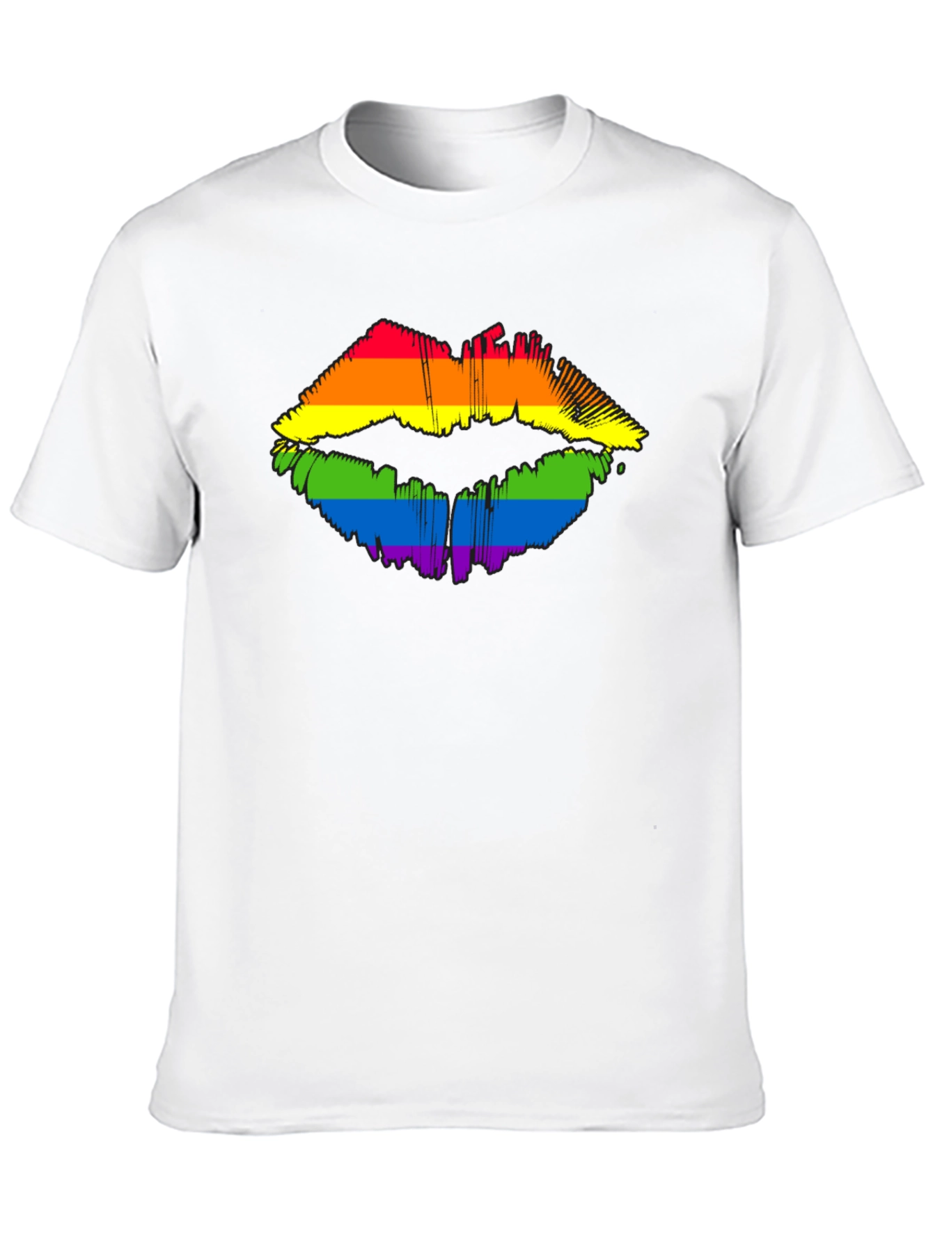Pride Lips Graphic Tee - Black Cotton LGBT Shirt