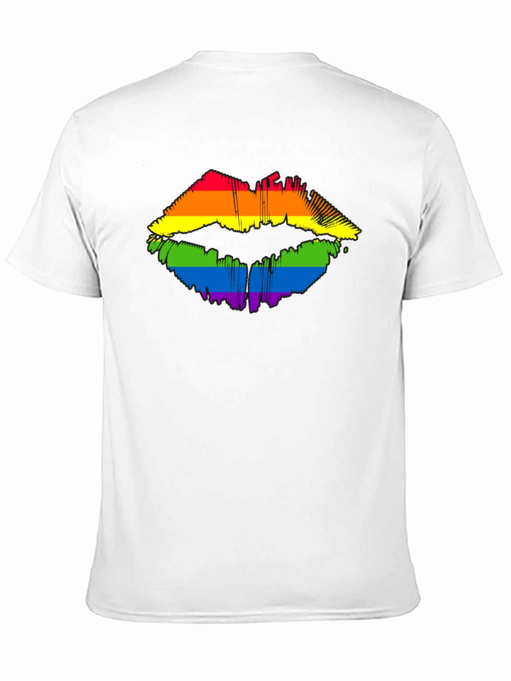 Pride Lips Graphic Tee - Black Cotton LGBT Shirt