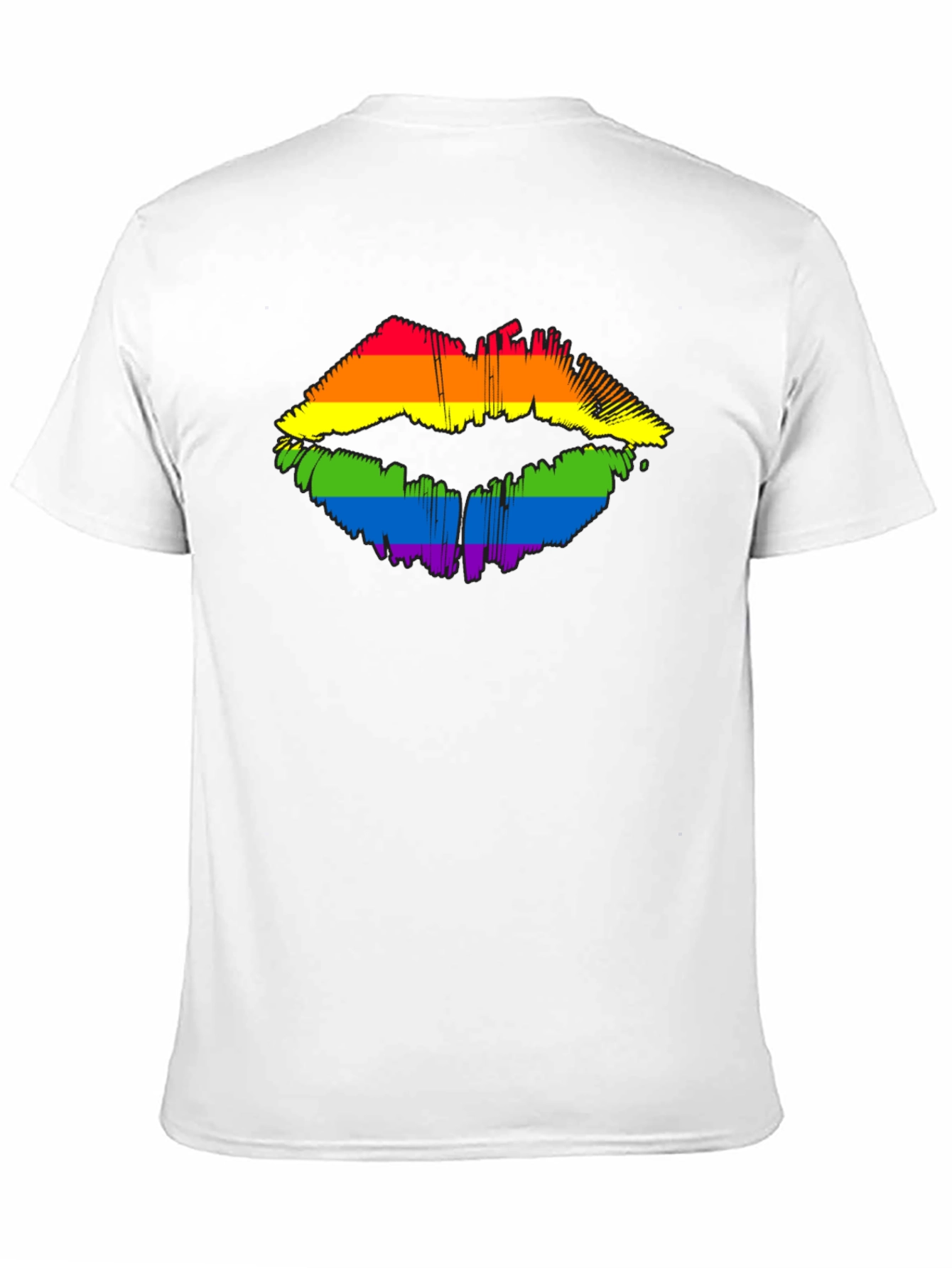 Pride Lips Graphic Tee - Black Cotton LGBT Shirt