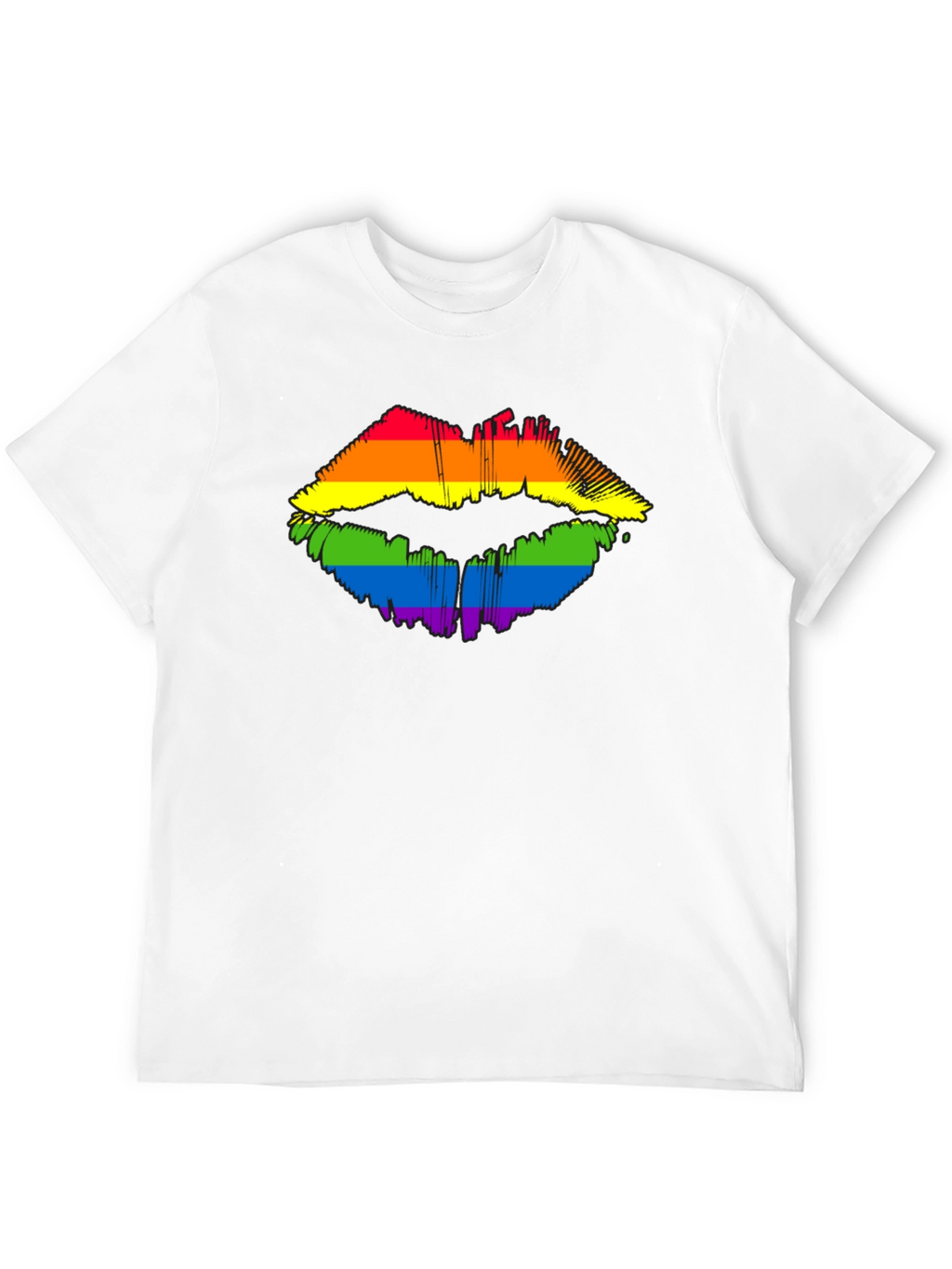 Pride Lips Graphic Tee - Black Cotton LGBT Shirt