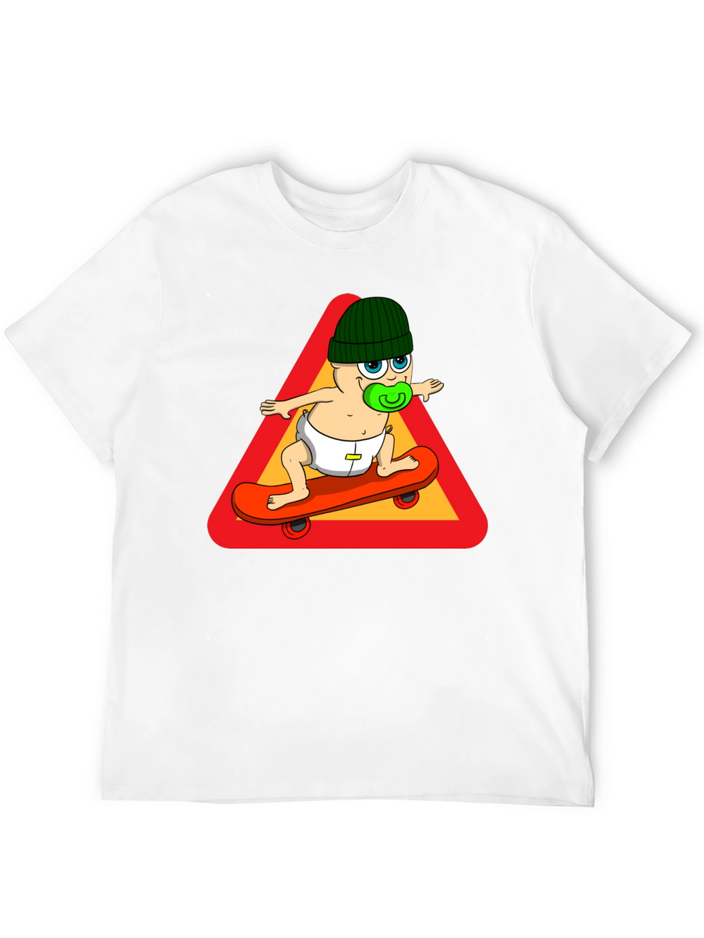Baby on Skateboard T-Shirt - Black Cotton Tee