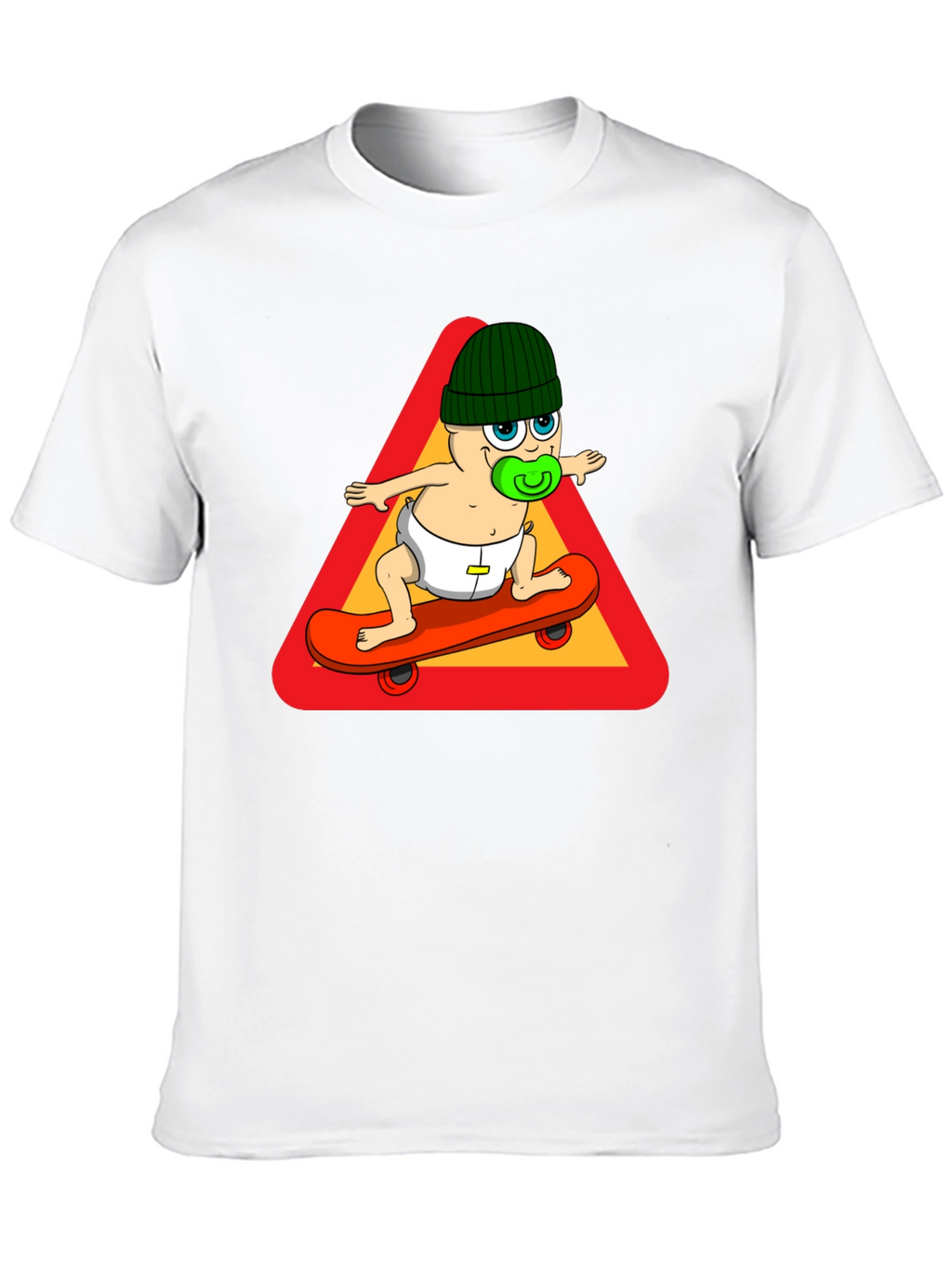 Baby on Skateboard T-Shirt - Black Cotton Tee