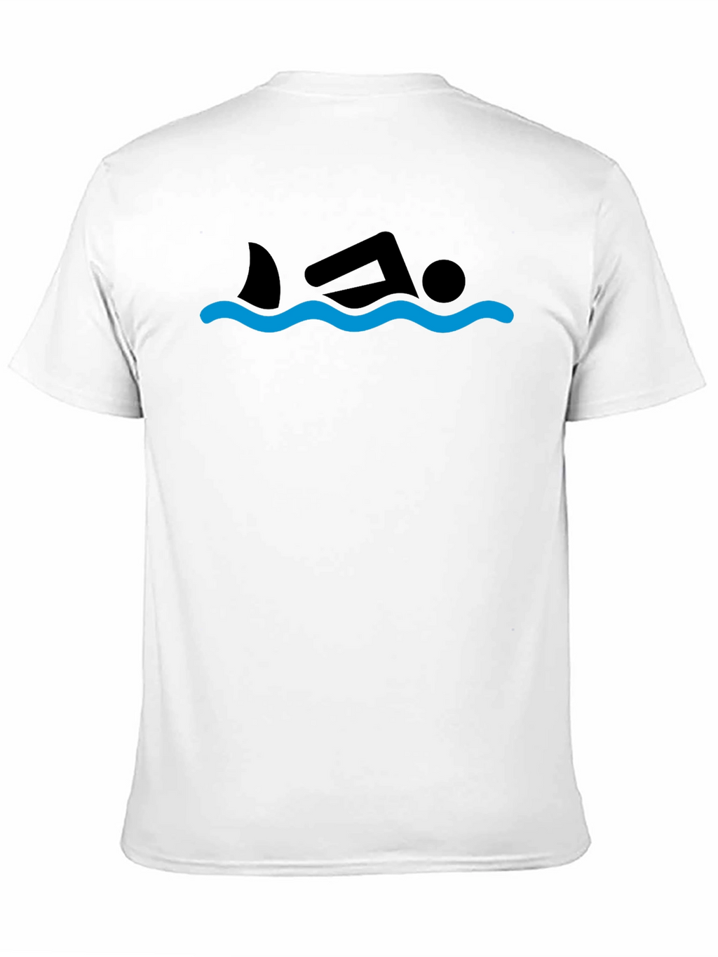 Shark Swimmer Graphic Tee - Black Cotton T-Shirt