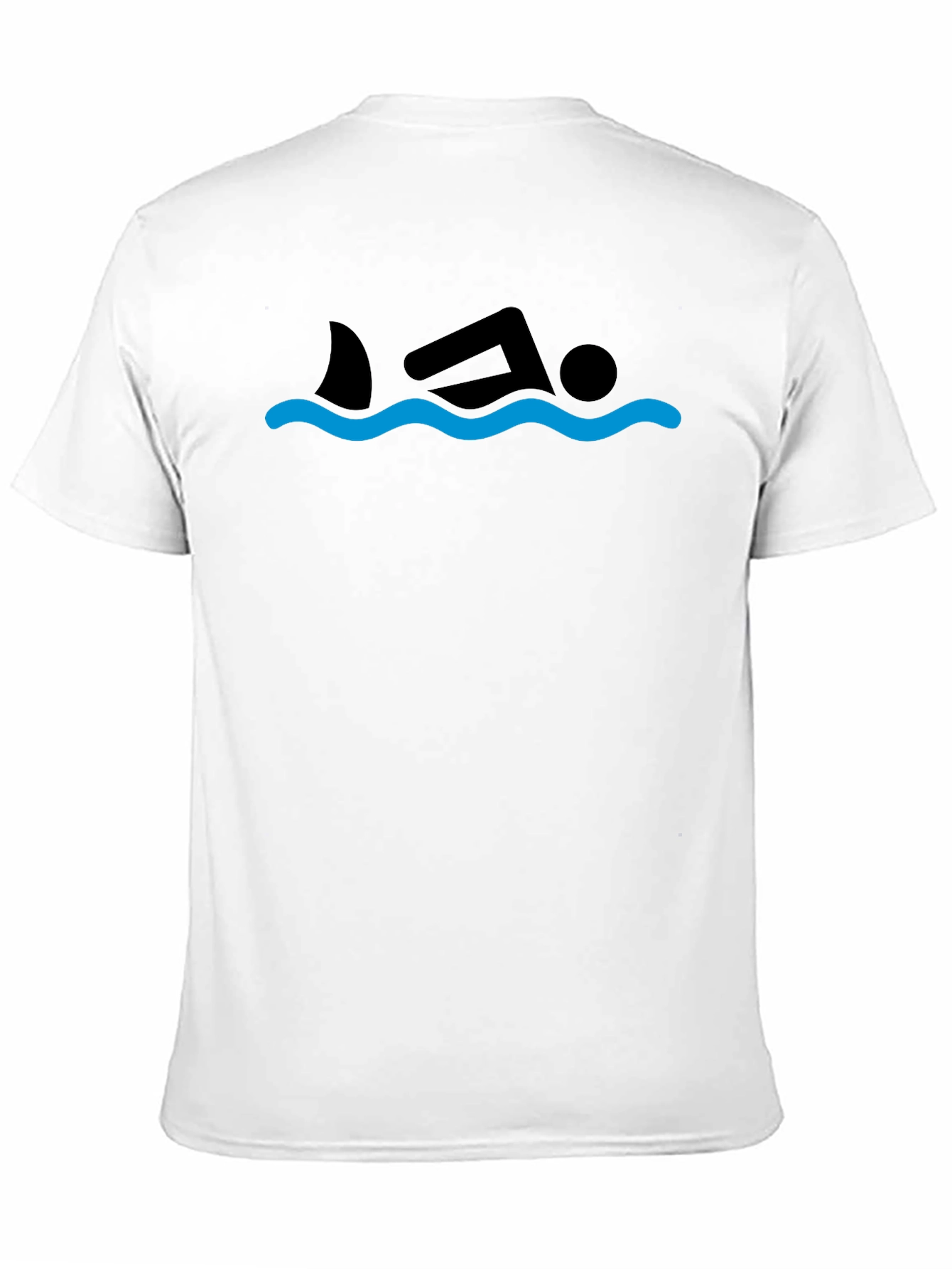 Shark Swimmer Graphic Tee - Black Cotton T-Shirt
