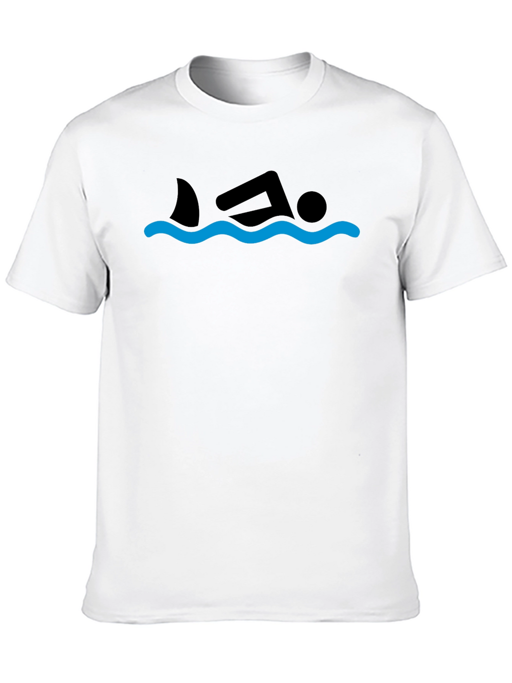 Shark Swimmer Graphic Tee - Black Cotton T-Shirt