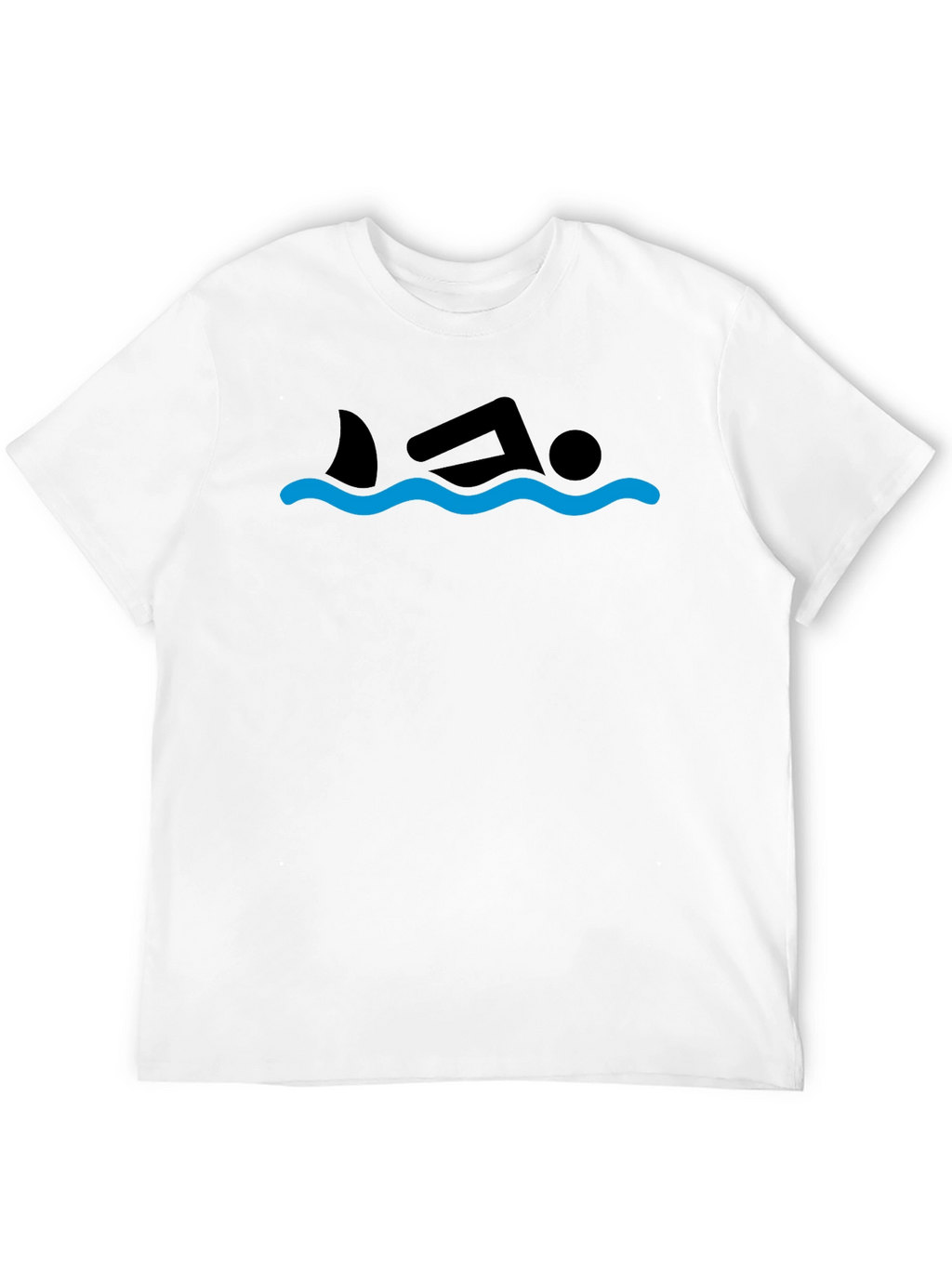 Shark Swimmer Graphic Tee - Black Cotton T-Shirt