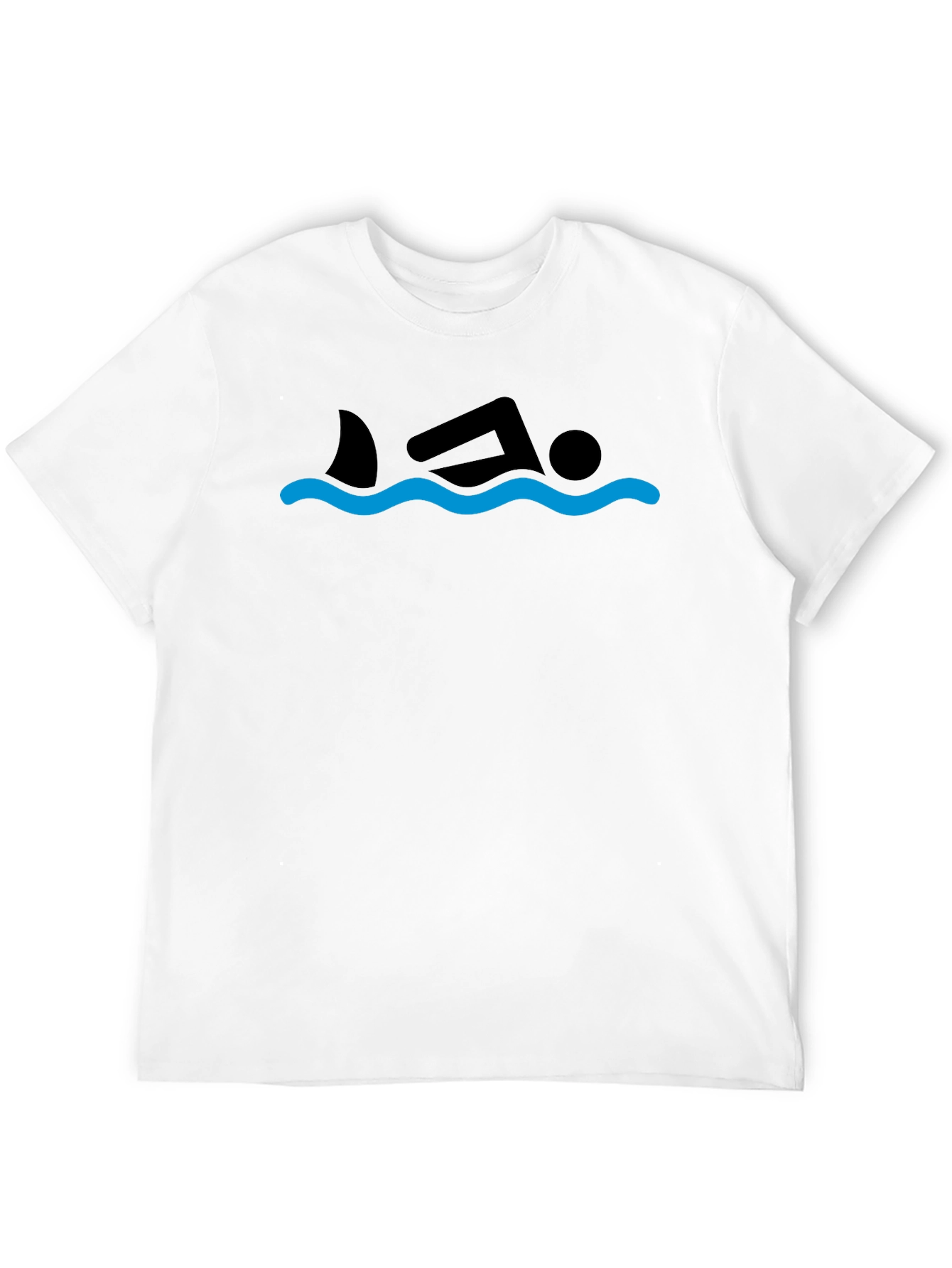Shark Swimmer Graphic Tee - Black Cotton T-Shirt