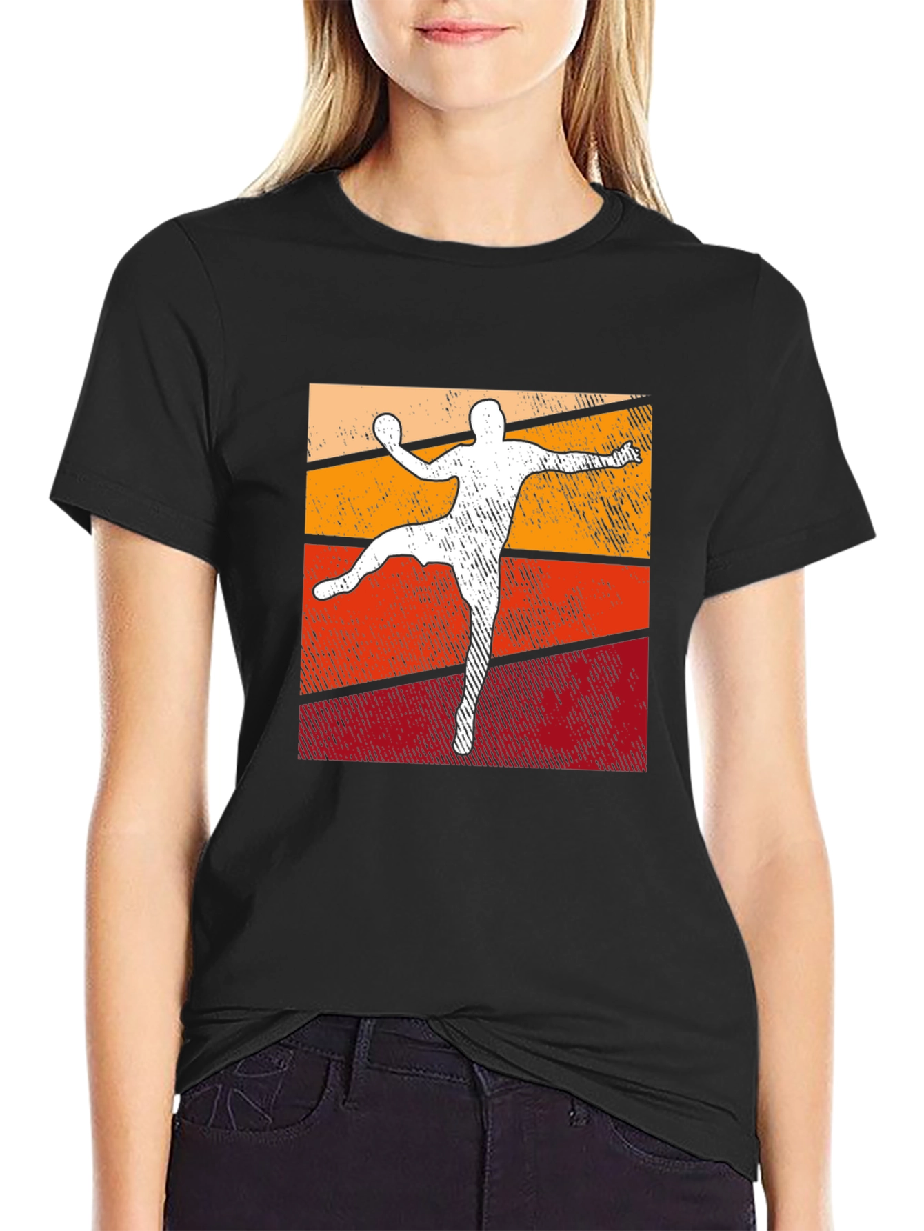 Retro Handball Player T-Shirt - Vintage Style