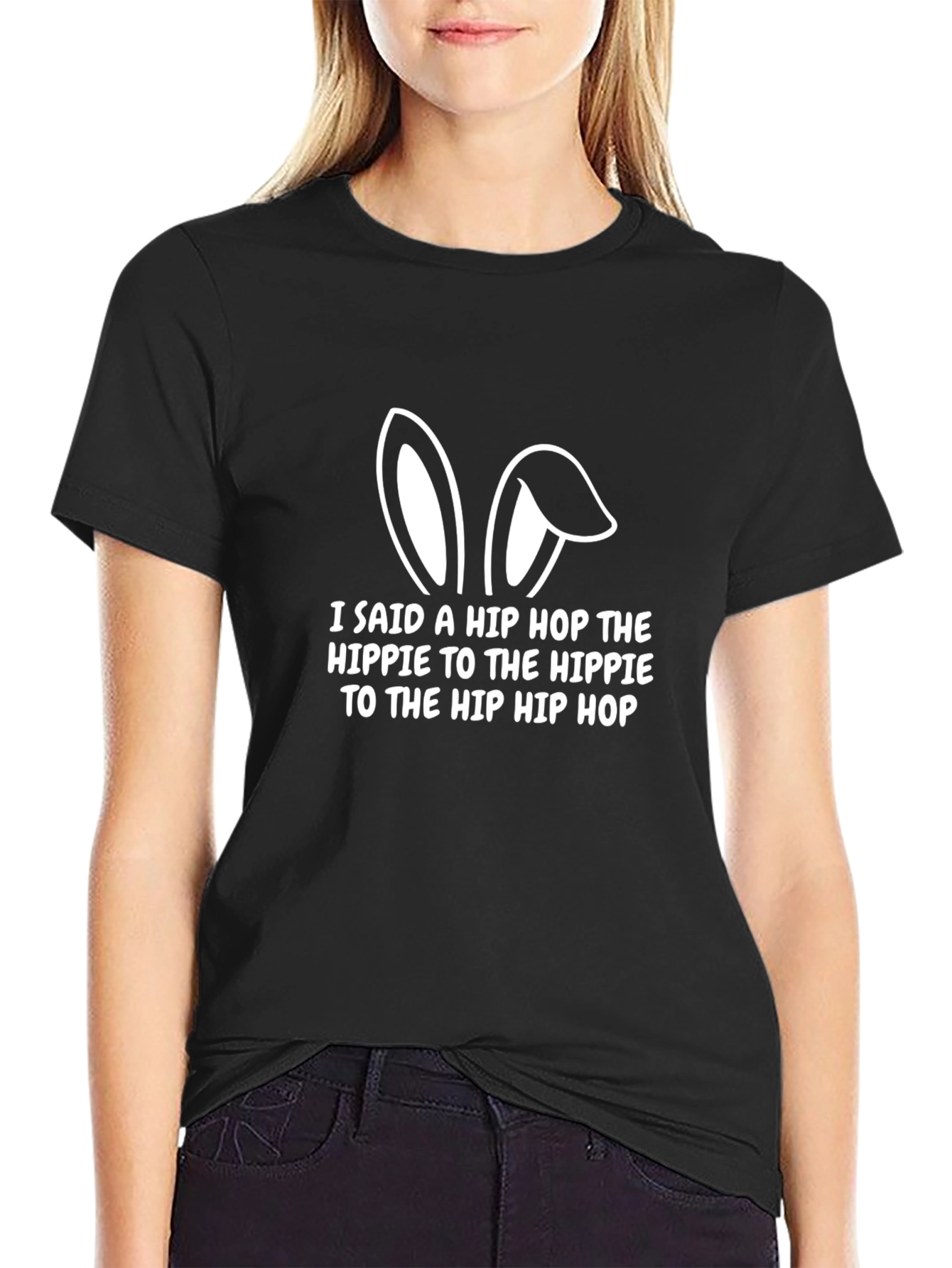 Hip Hop Easter Bunny Graphic Tee - Black