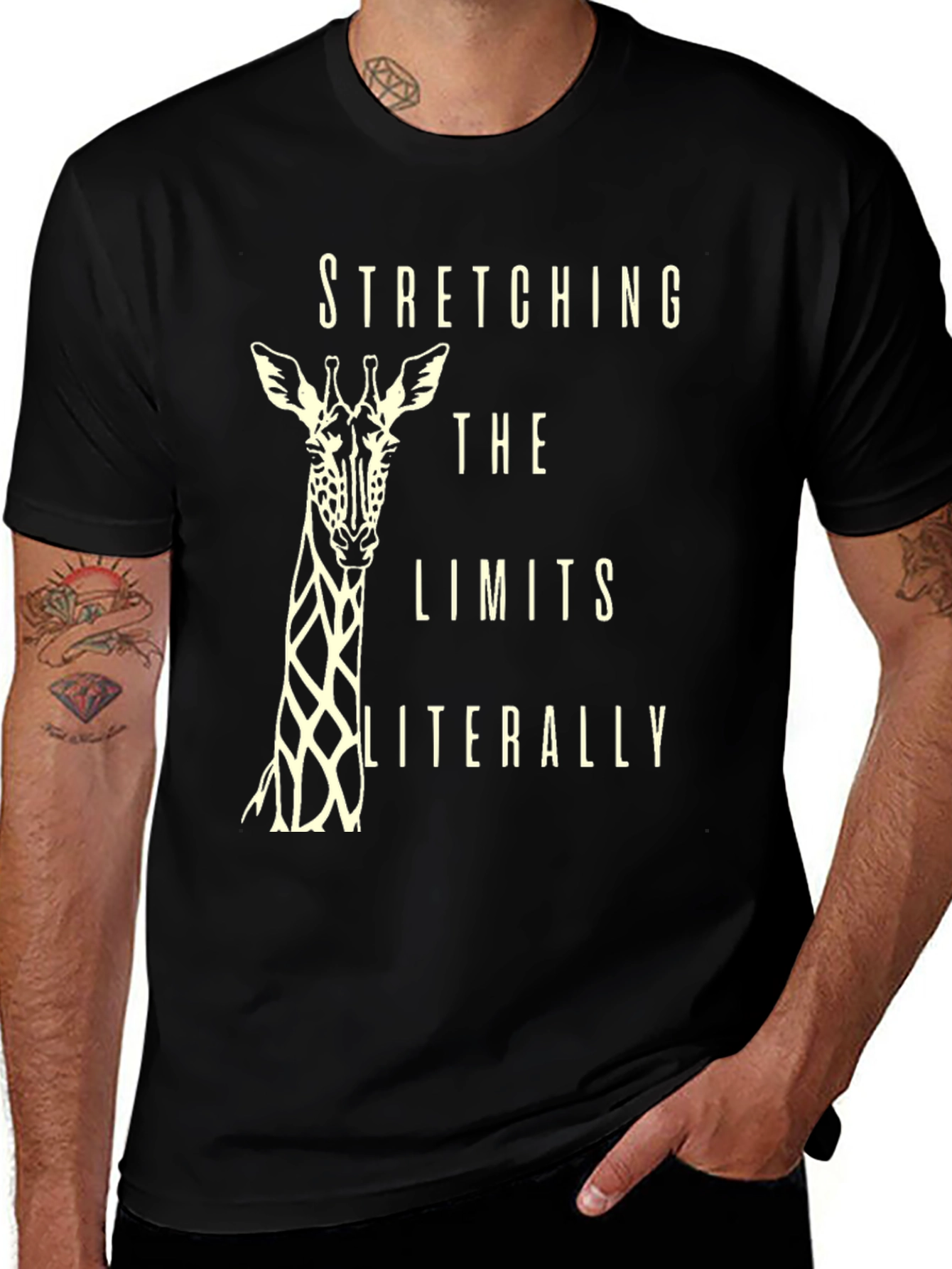 Stretching Limits Giraffe Graphic T-Shirt
