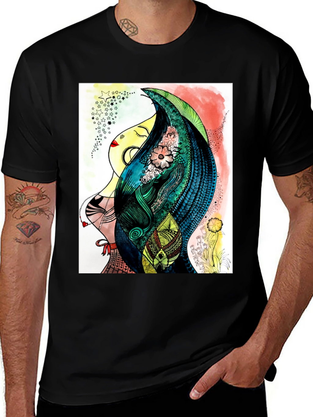 Abstract Womans Portrait Graphic Tee