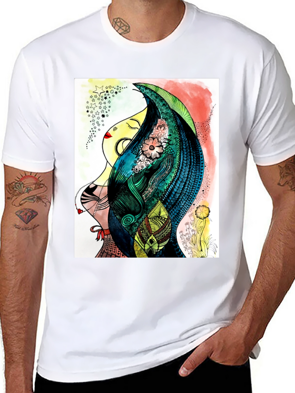Abstract Womans Portrait Graphic Tee