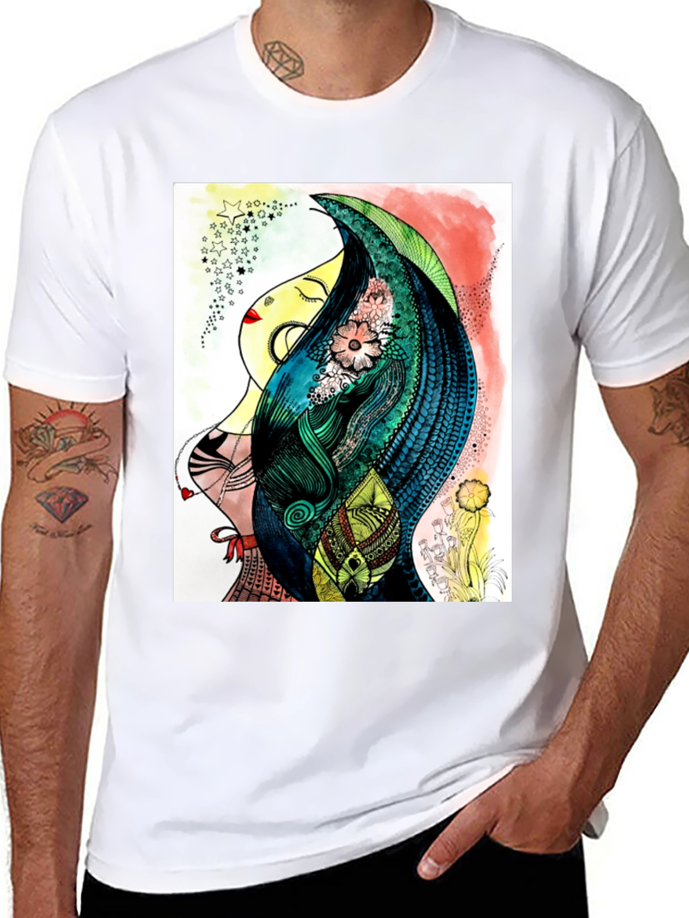 Abstract Womans Portrait Graphic Tee