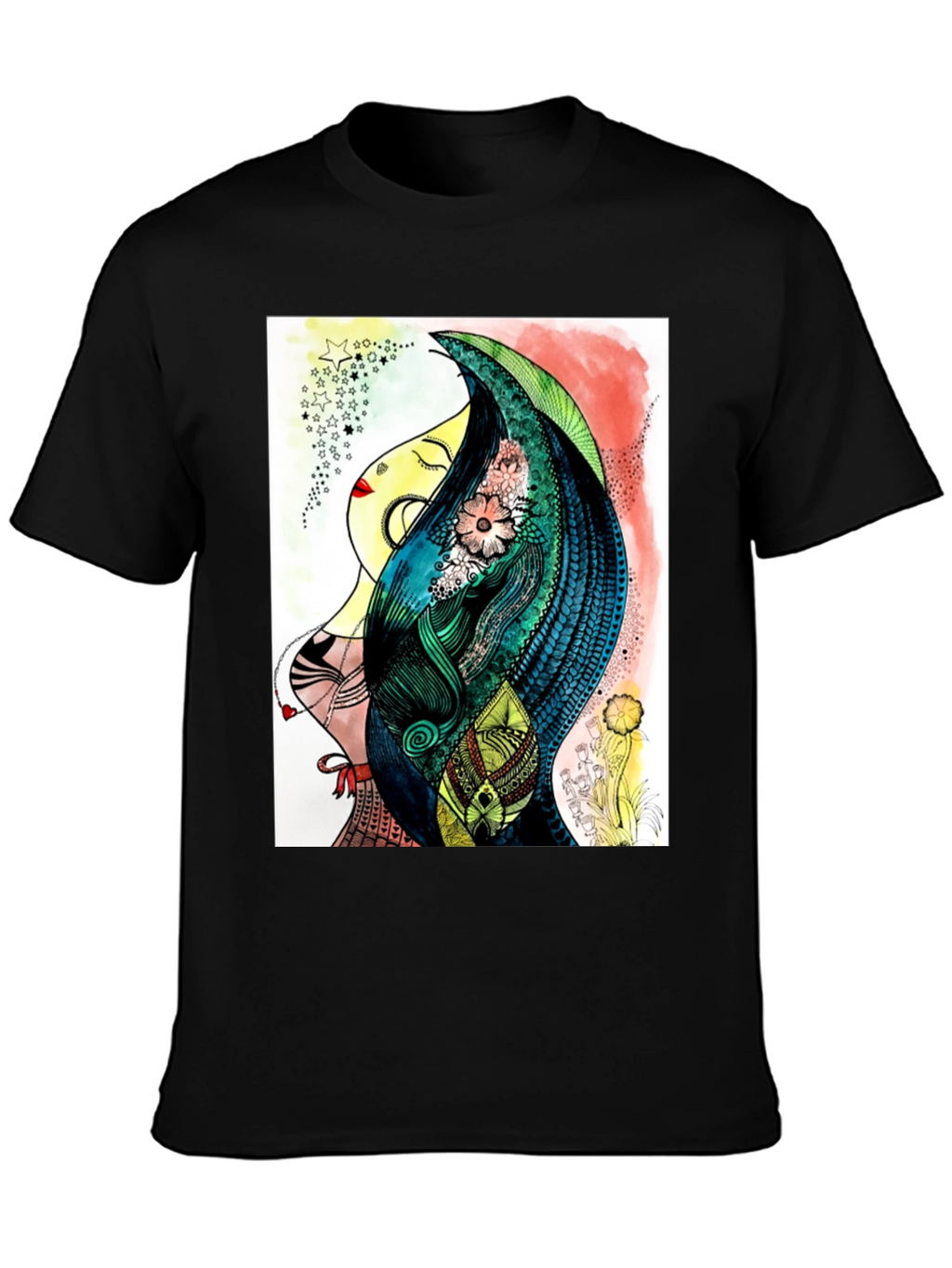 Abstract Womans Portrait Graphic Tee